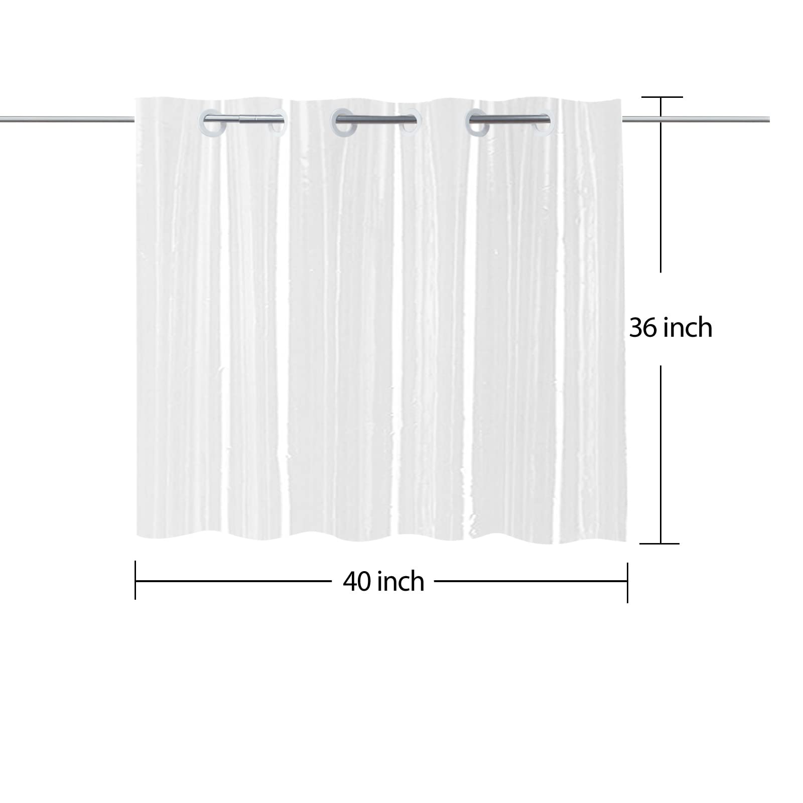 Yisure Plastic Frosted Peva Bathroom Window Curtain, No Hook Needed Narrow Short Peva Privacy Shower Curtain For Shower Room, Wi
