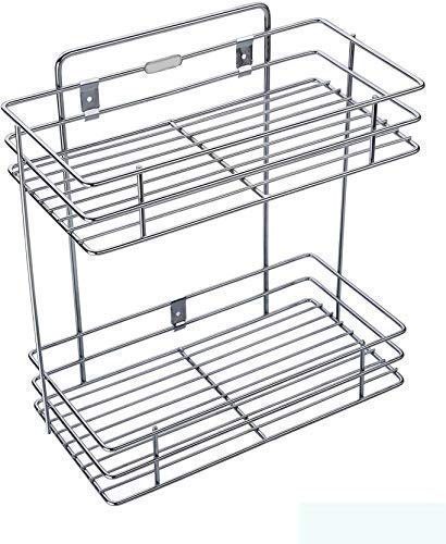 Myheart Stainless Steel Spice 2Tier Trolley Container,Basket For Home,Spice Container,Kitchen Organizer,Platform Cabinet,Multip