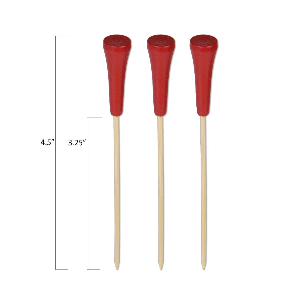 Red Golf Tee Appetizer Or Sandwich Picks/Swizzle Sticks - 4 1/2'' - 100 Ct