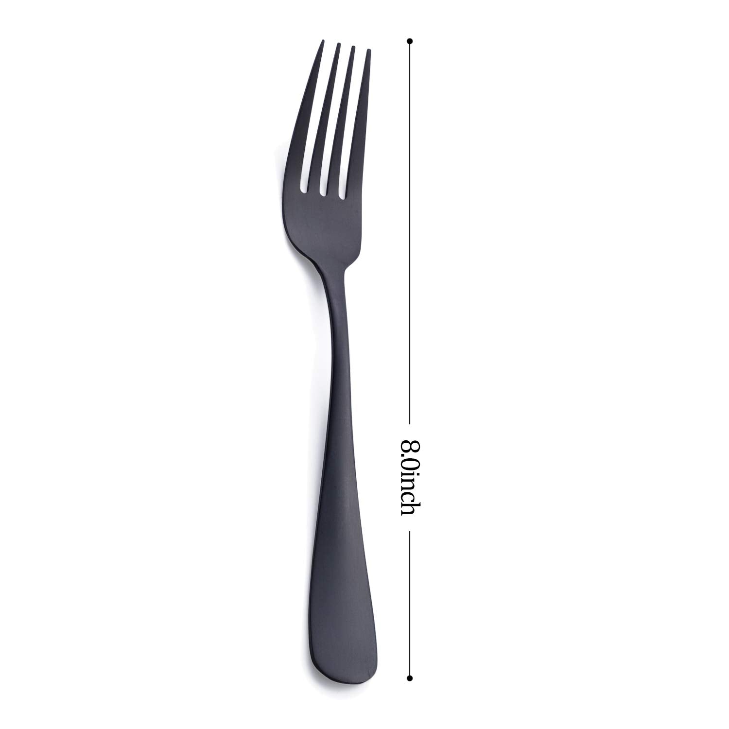 Matte Black Dinner Fork, Gogeili Stainless Steel Satin Finish 8.0-Inch Silverware Flatware Fork Set, Service For 6, Dishwasher S