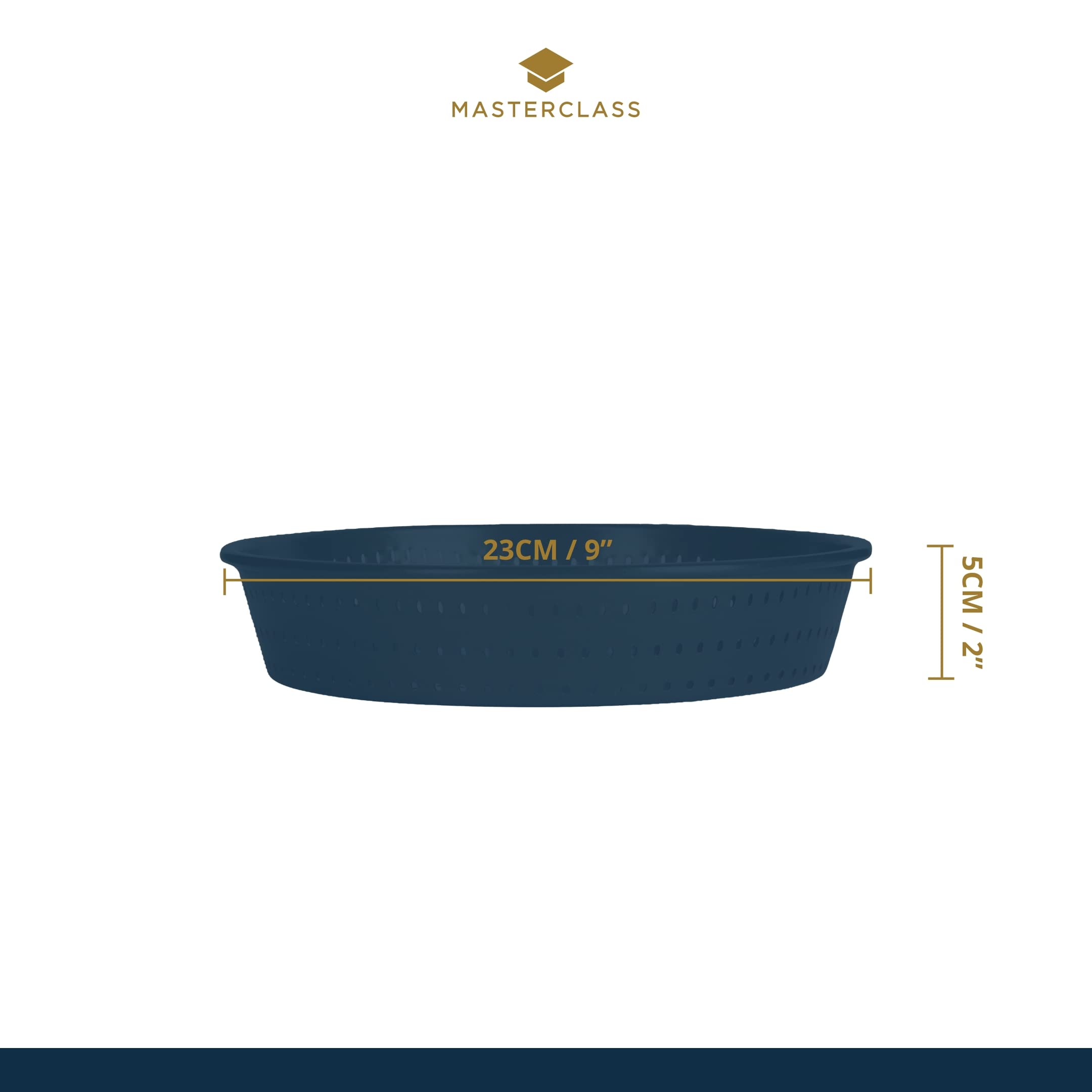 Masterclass Master Class Crusty Bake Non-Stick 23Cm Fluted Round Flan/Quiche Tin, Grey