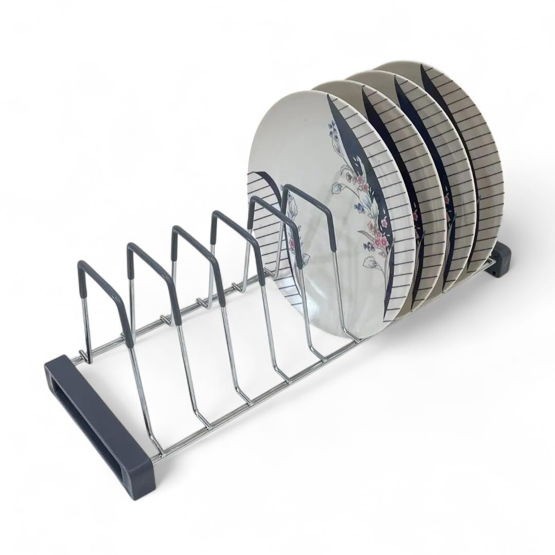 Cr18 Collection Stainless Steel Saucer/Stand Thali Stand/Plate RackStand/Dish Rack/Plate Fixer For Modular Kitchen Multipurpose