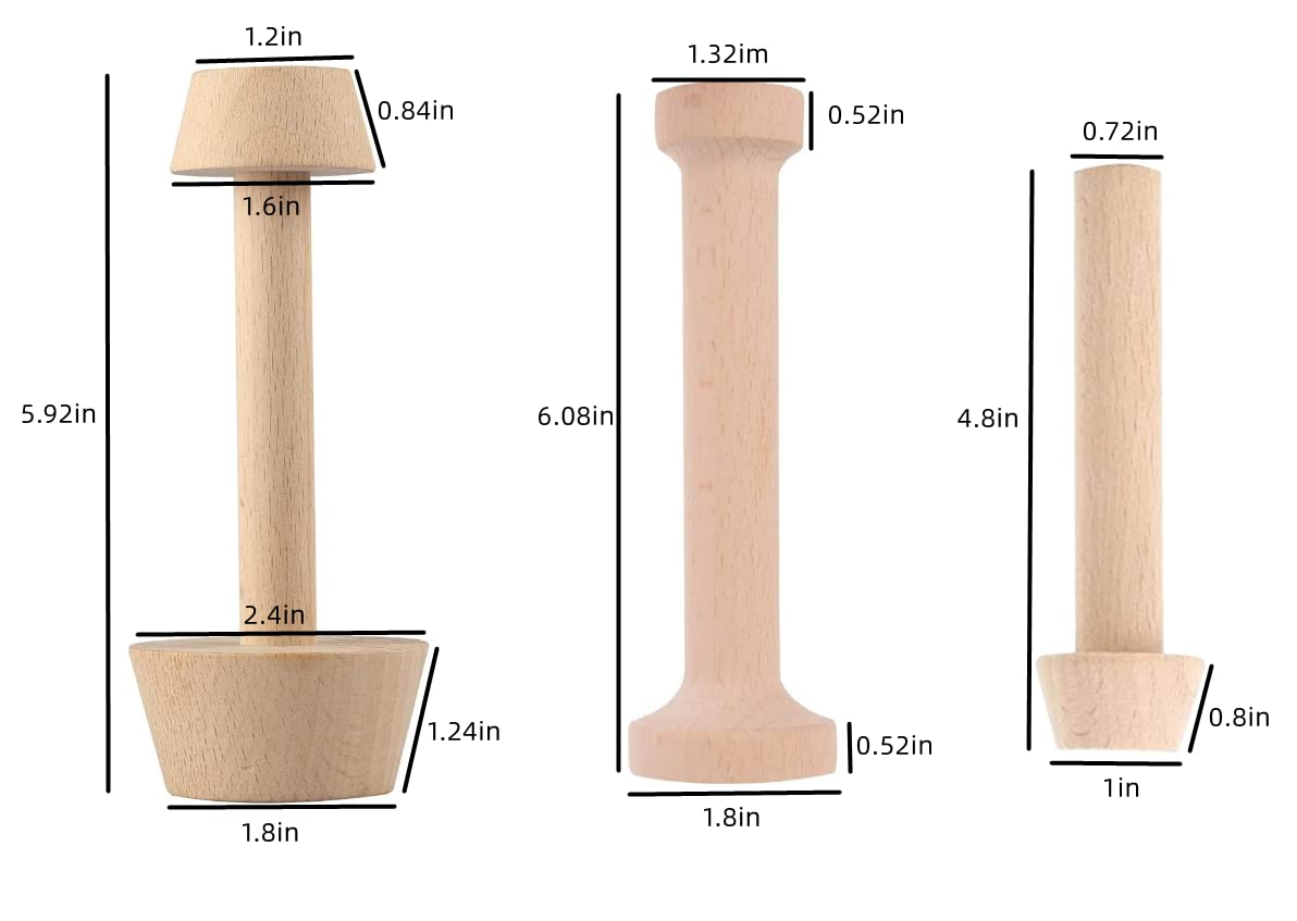 3Pcs Tart Tamper Set,Double Sided Wooden Tart Tamper Set Diy Wooden Removable Dough Molding Presser Baking Tool For Mini Egg Tar