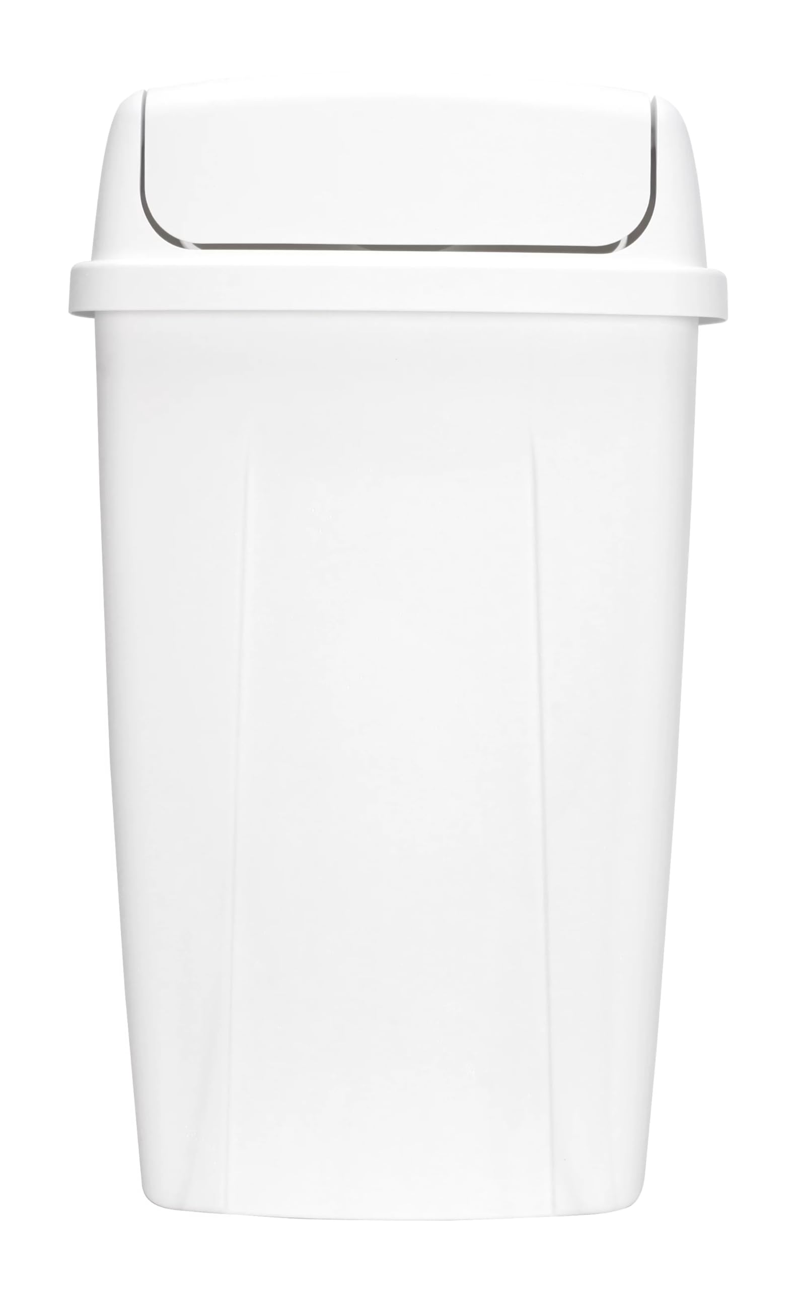 Cjlxl 13 Gallon Trash Can, Plastic Swing Top Kitchen Garbage Trash Can (White)