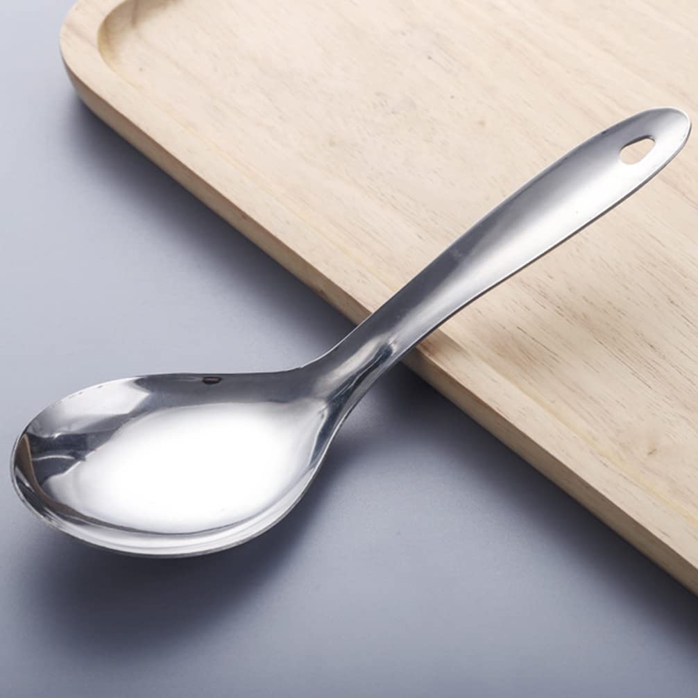 3Pcs Stainless Steel Rice Paddle Spoon Rice Scooper Metal Serving Spoon Cooking Spoon Utensil Rice Servers Soup Ladle For Kitche