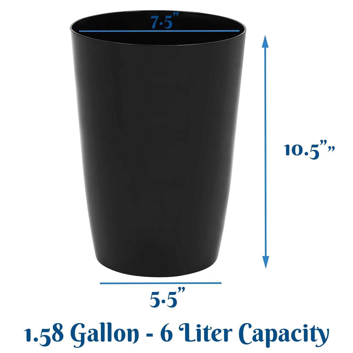 Hold N Storage Small Trash Can -Open Top Garbage Cans For Kitchen, Office, Dorm, Bathroom, Etc. -Waste Can For Compact/Tight Spa