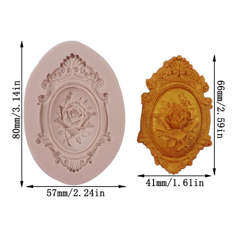 Cestony European Retro Embossed Rose Photo Frame Silicone Molds For Diy Cake Fondant Biscuit Cookies Soap Sugar Pudding Chocolat