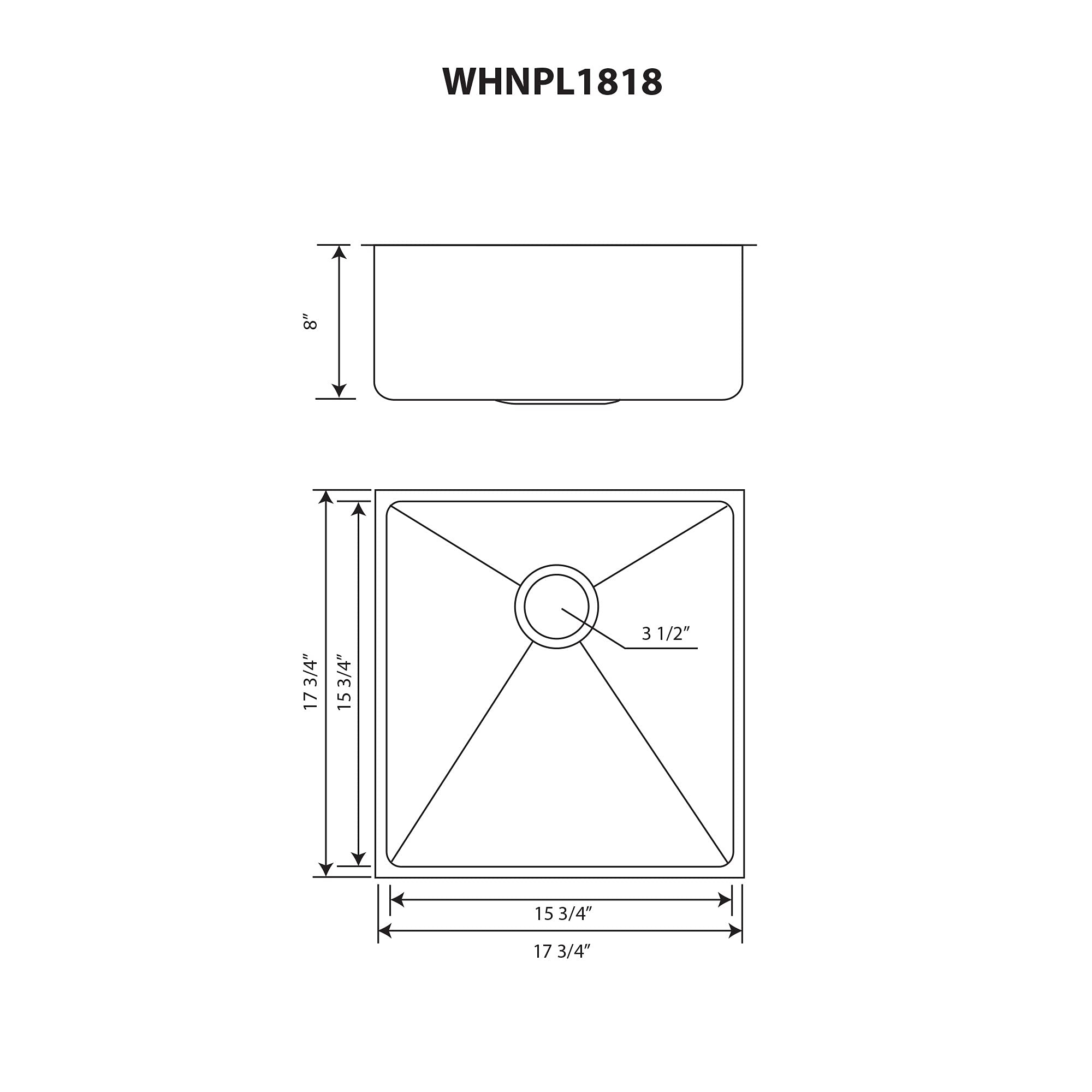 Whitehaus Whnpl1818-Gm Noah Plus Collection Kitchen Sink Gunmetal