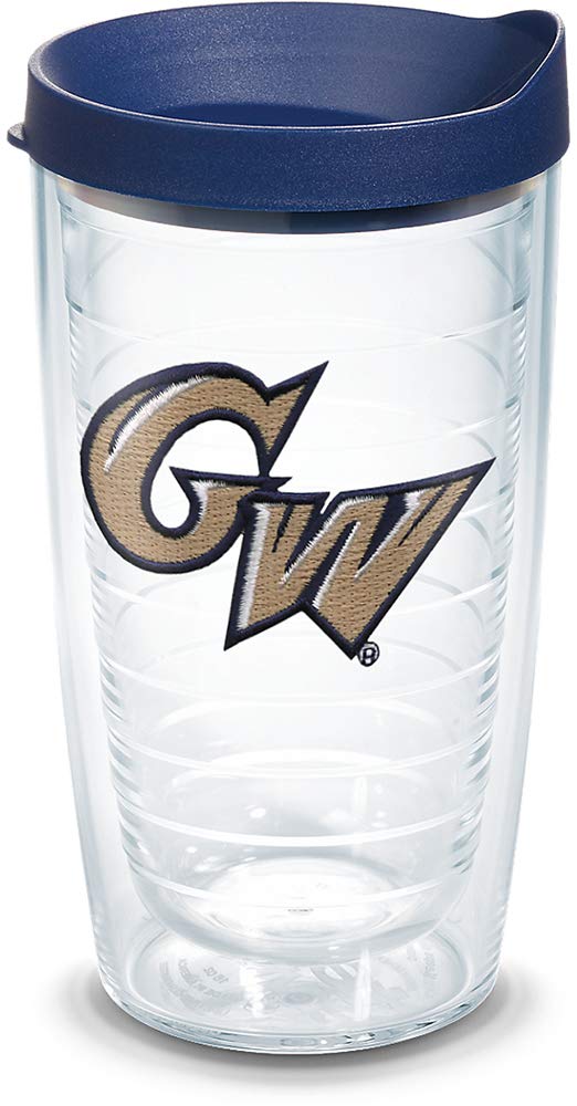 Tervis George Washington Colonials Logo Tumbler With Emblem And Navy Lid 16Oz, Clear