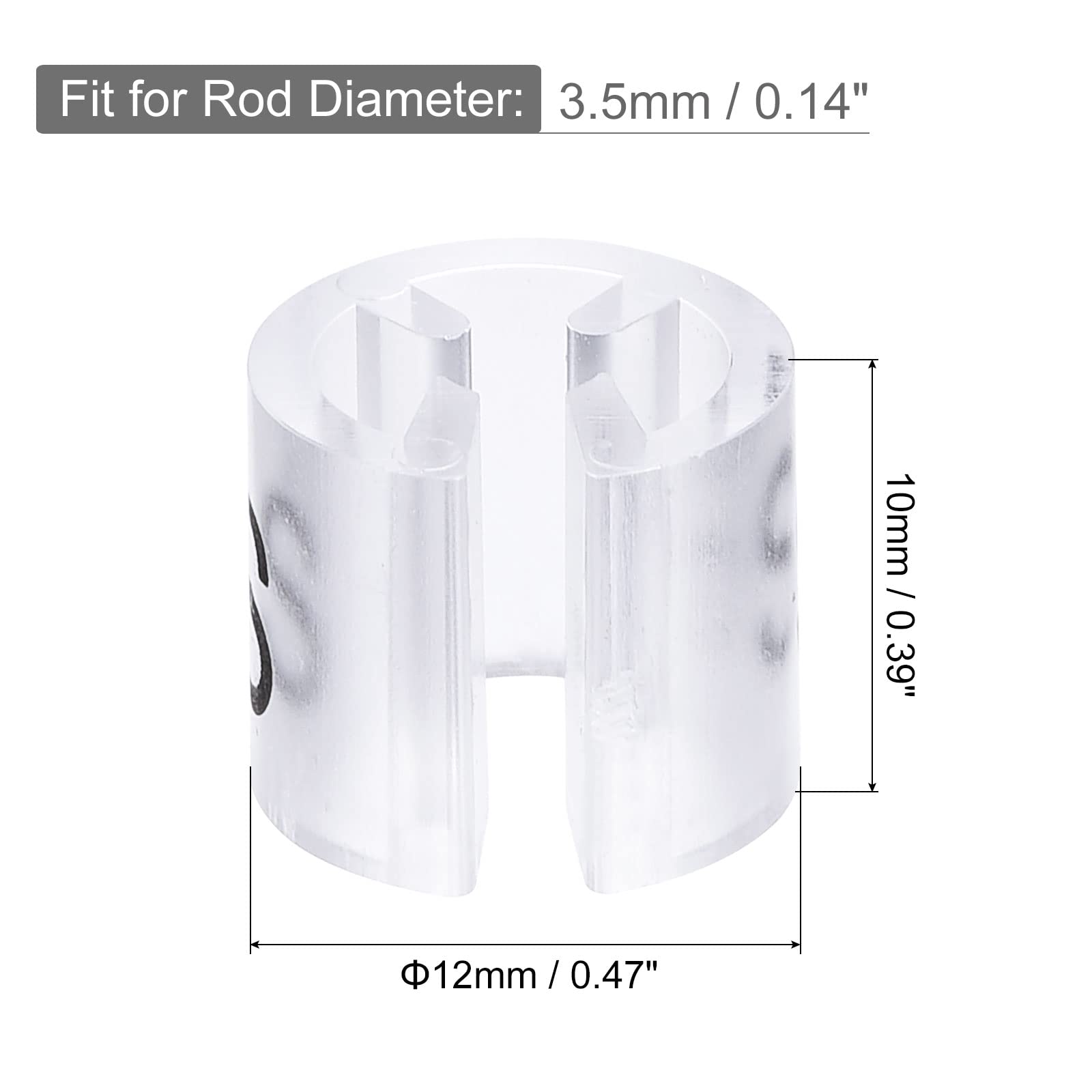 Meccanixity Clothes Hanger Marker 4 Size Fit 3.5Mm Rod For Garment Color Coding Clear Count 100