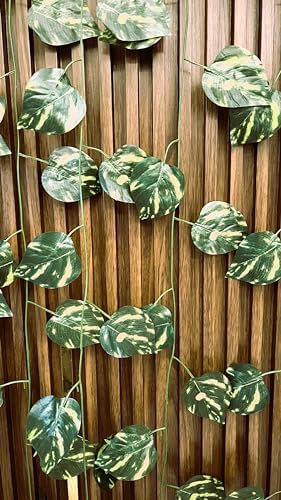 Akaar Polyester Artificial Plants Leaves Money Plant Greenery Hanging Vine Creeper Home Decor Door Wall Balcony Decoration Party
