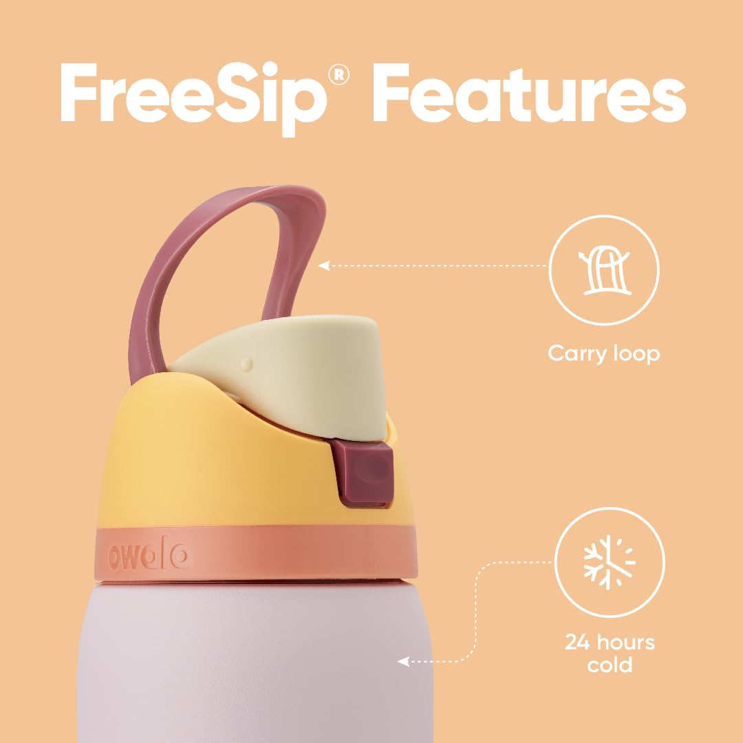 Owala Freesip Insulated Stainless Steel Water Bottle With Straw For Sports And Travel, Bpa-Free Sports Water Bottle, 32 Oz, Cand