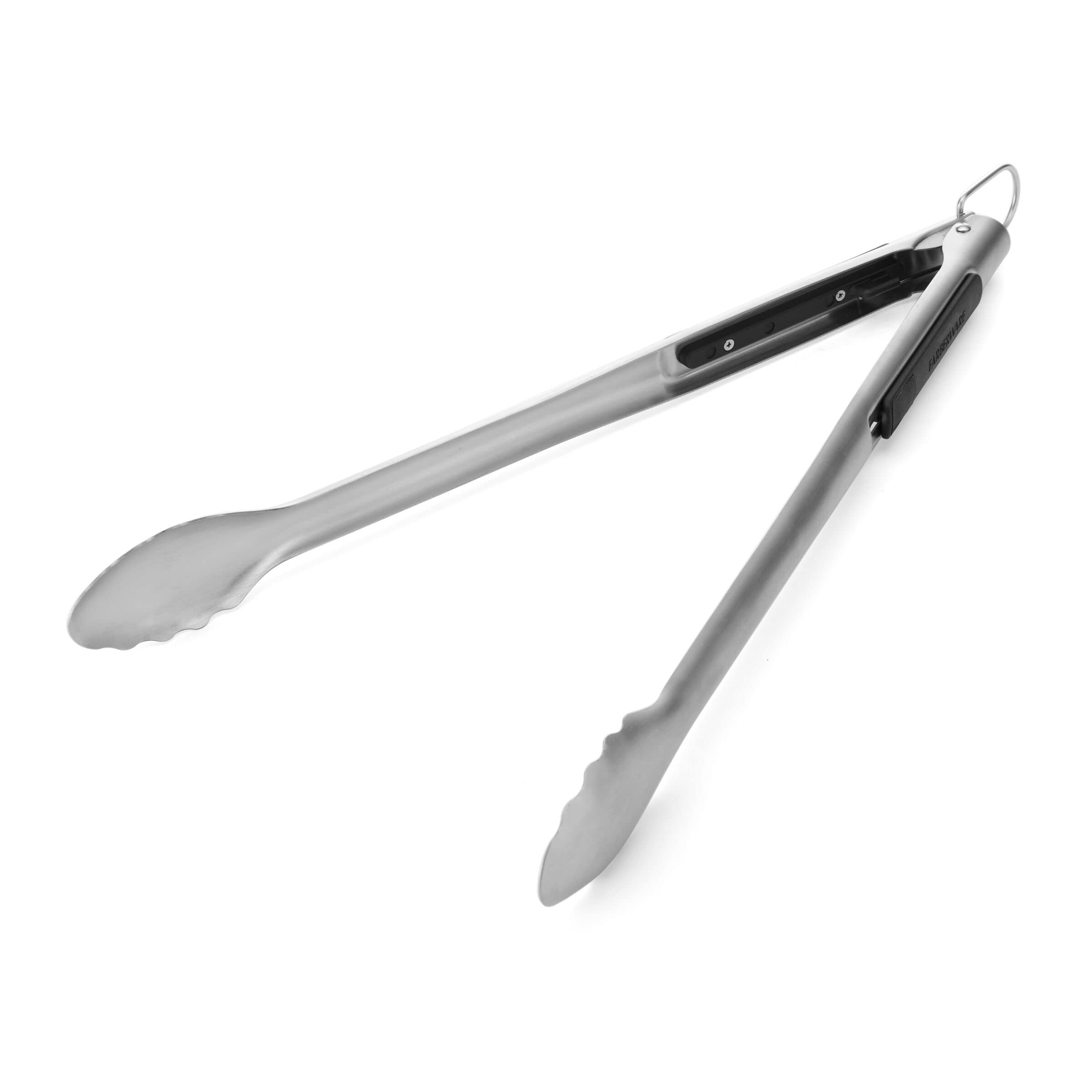 Farberware Barbeque One Handed Slide Locking Tong With Scalloped Edge, 16 Inch, Stainless Steel