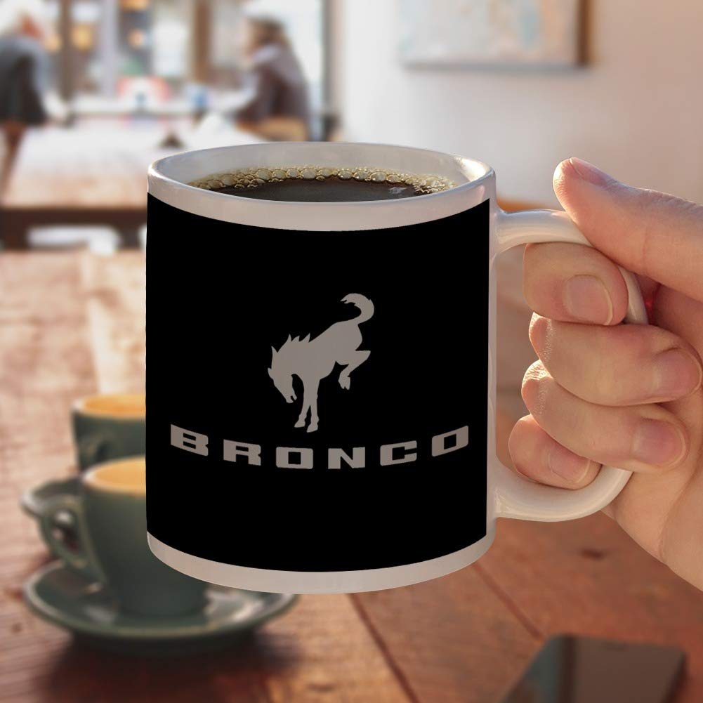 New Bronco Logo Ceramic Coffee Mug, Novelty Gift Mugs For Coffee, Tea And Hot Drinks, 11Oz, White
