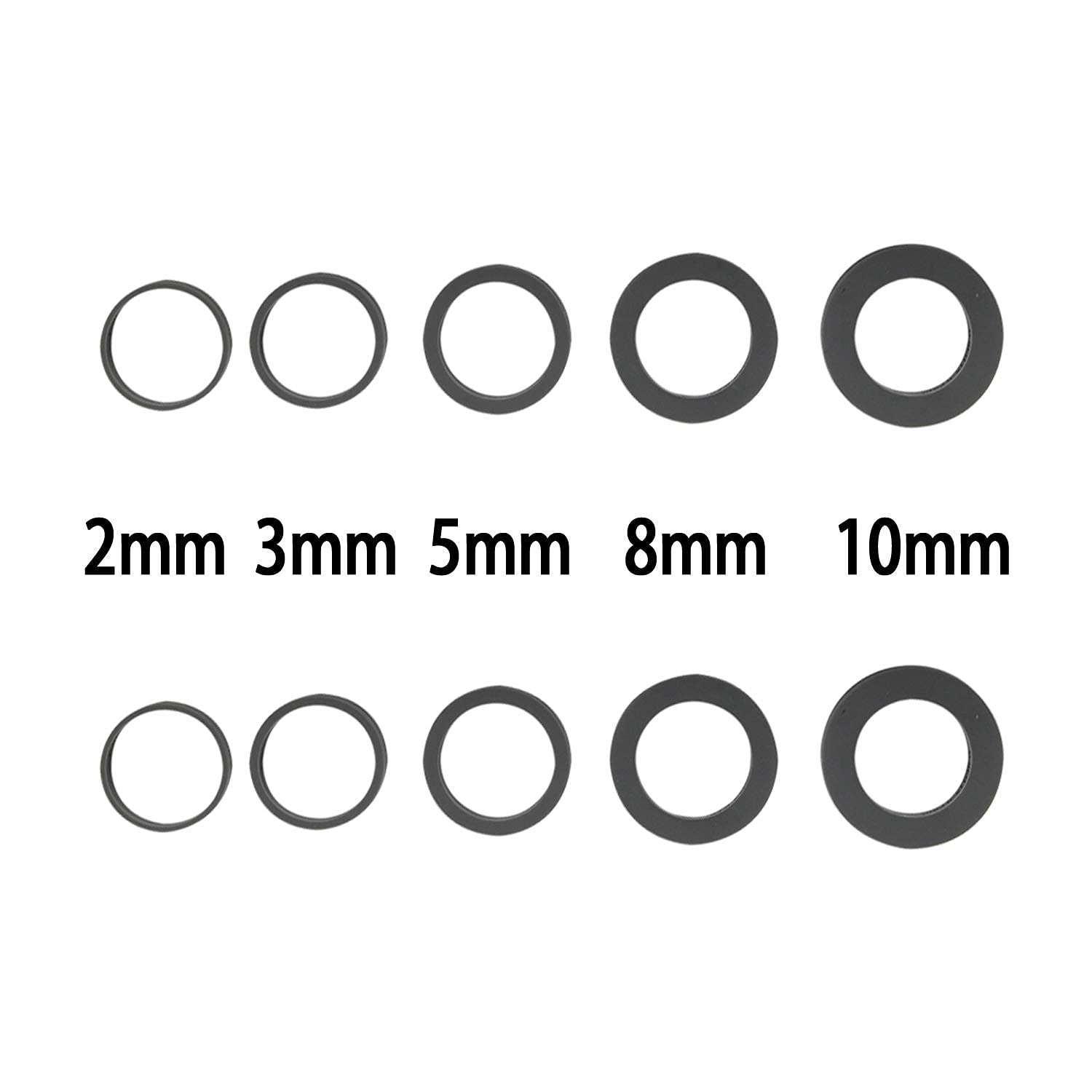 Folksy Super Kitchen Silicone Guide Rings for Rolling Pin - 10 Piece Set, 1.5 inches, Silver Spacer Bands for Baking Dough