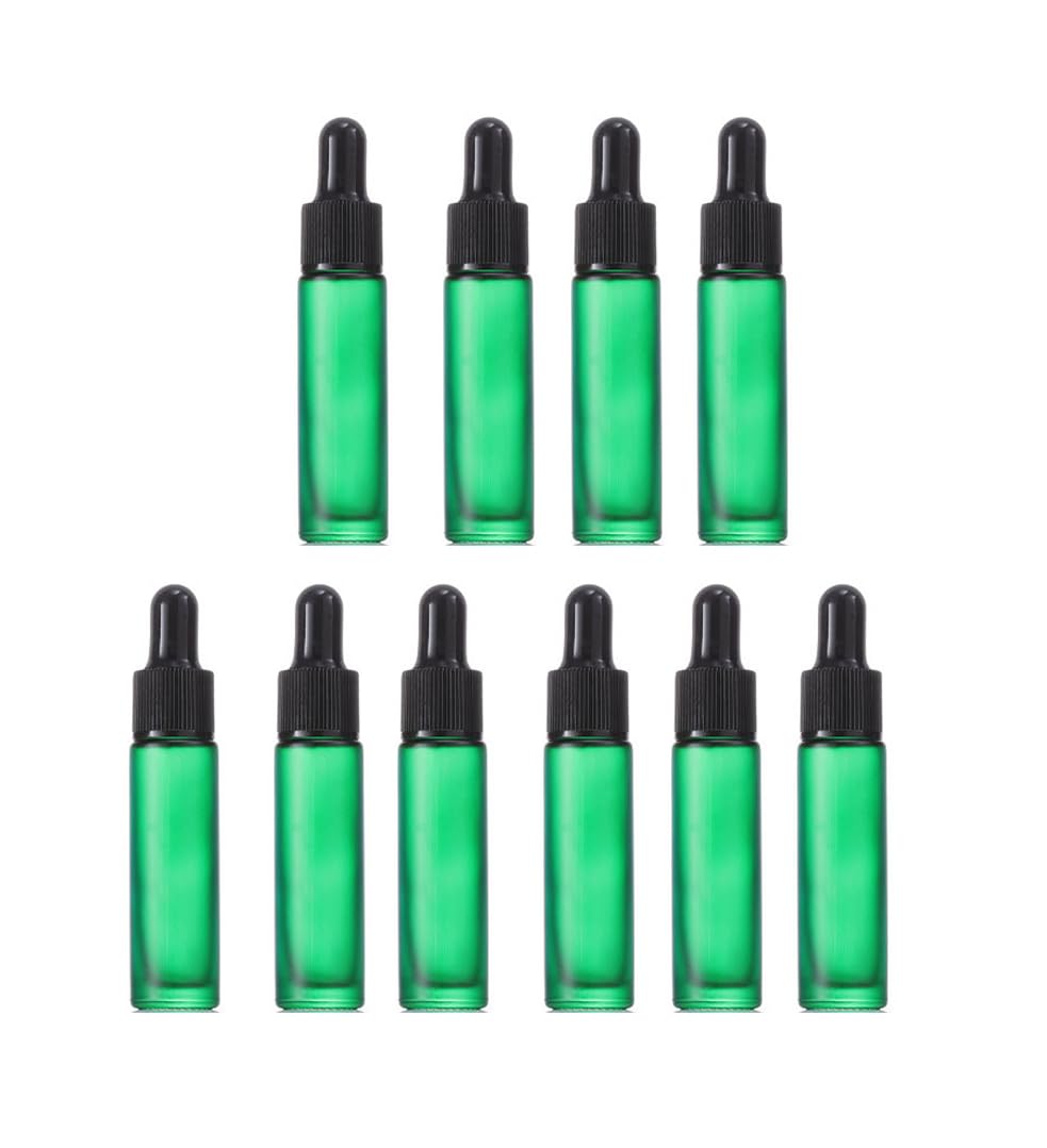 YORROR 10ml Frosted Glass Dropper Bottles for Essential Oils