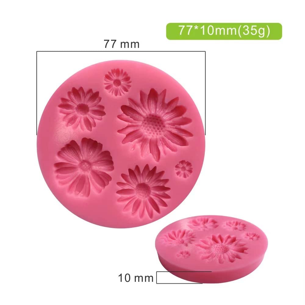 Flower Silicone Moulds Fondant Silicone Molds Sunflower Silicone Molds Cookie Buiscuit Baking Molds Fondant Chocolate Molds Diy