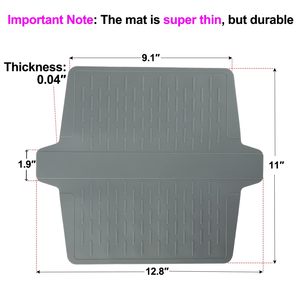 Cukwily Silicone Sink Divider Mat, 12.8” x 11”, 36 Suction Cups, Grey, Ultra Thin, Durable, No Odor, Kitchen Sink Protector, Model C
