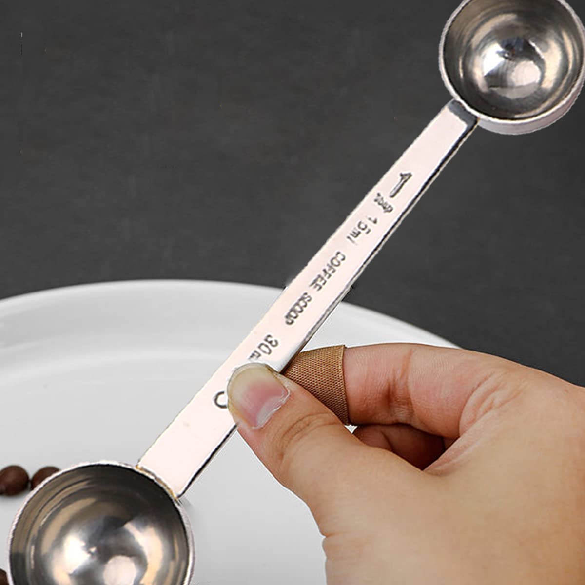 Hlcm Premium 304 Stainless Steel Coffee Spoon Set - 1 Tbsp (15Ml) & 2 Tbsp (30Ml) Measuring Tablespoon, Long Handles Measuring S