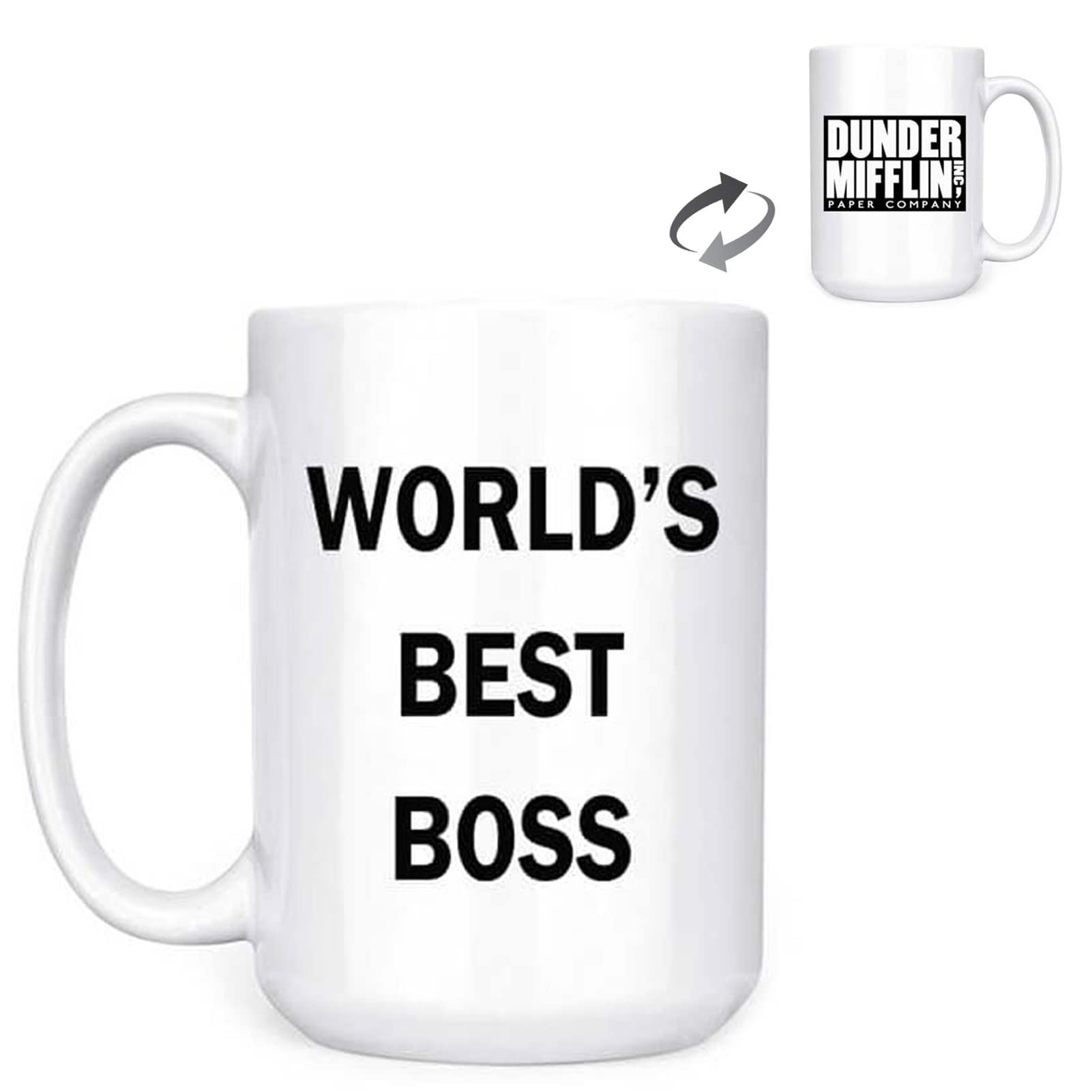 Dunder Mifflin (The Office) World'S Best Boss Tv Television Show Ceramic Mug Coffee (Tea, Cocoa) 15 Oz Mug, Official Michael Sco