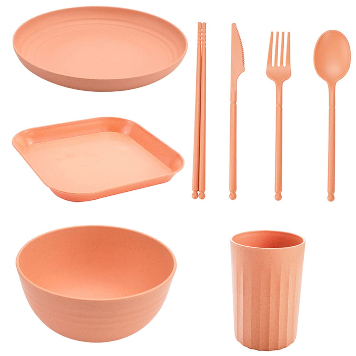 Anneome 1 Set Travel Cutlery Travel Kit For Cup & Saucer Sets Microwave Dishwasher Safe Bowl Shatterproof Dishes Portable Tablew