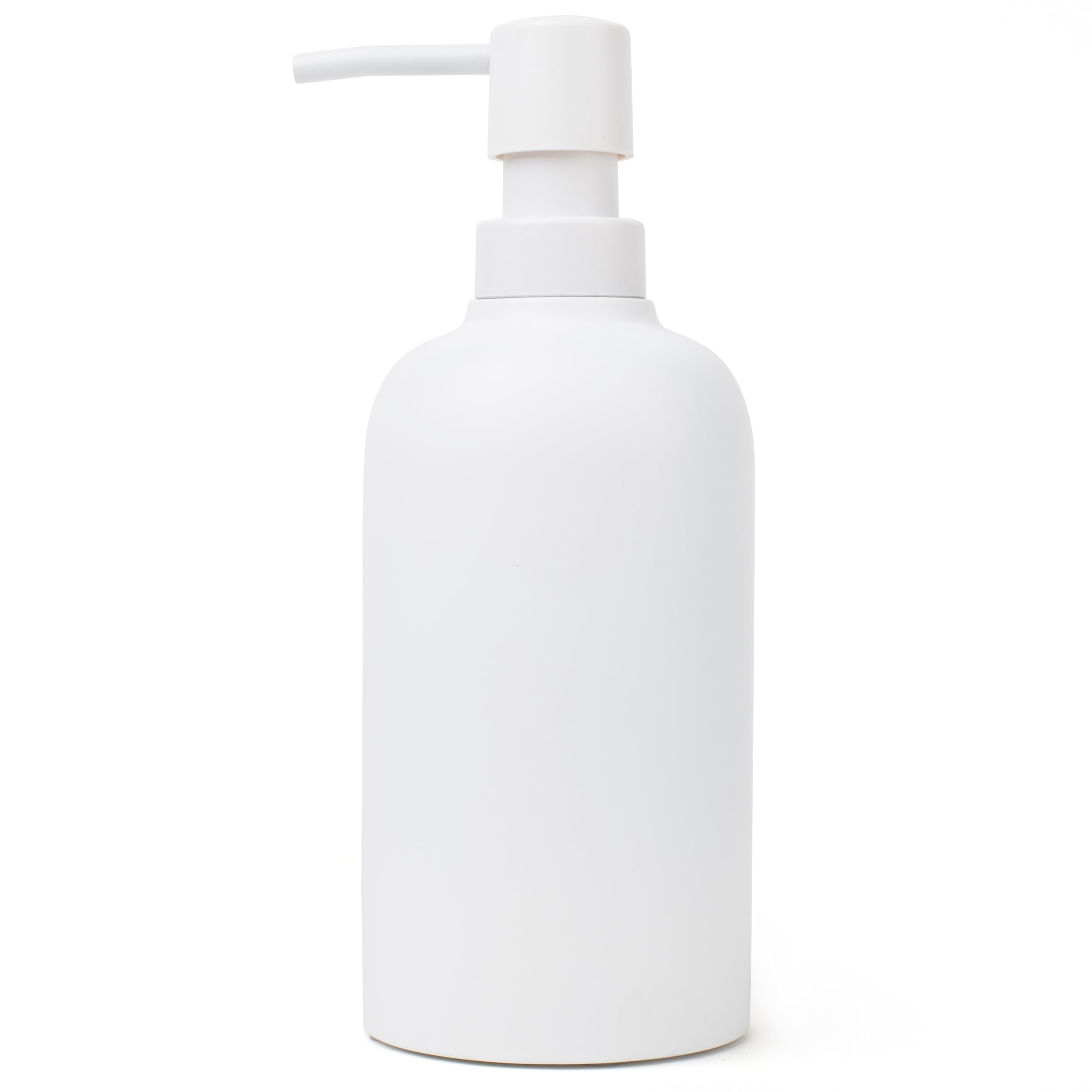 Yew Design Matte White Soap Dispenser For Bathroom, 15Oz Round Rustproof Liquid Hand Dish Soap Dispenser Pump For Kitchen Sink,