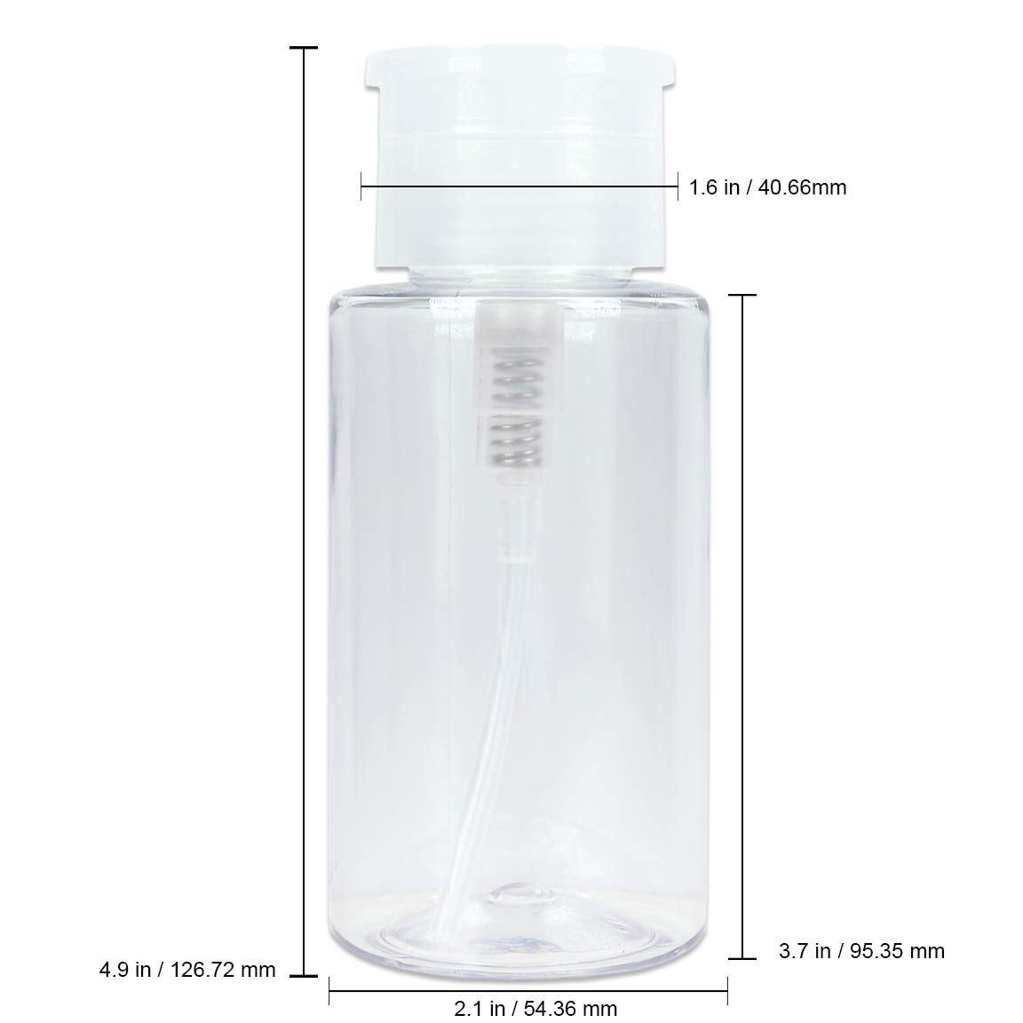 Beauticom Professional No Wording Labeled Push Down Liquid Pumping Empty Bottle Dispenser (7 Oz, Clear)