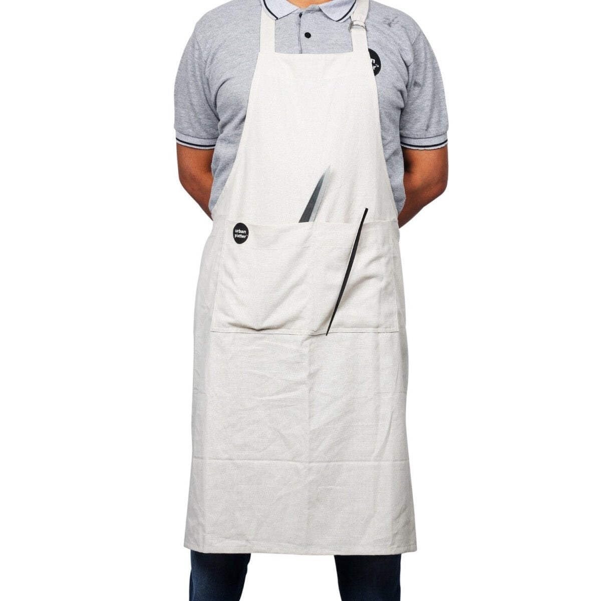 Urban Platter 100% Fair Trade Certified Cotton Kitchen Apron With Front Pocket