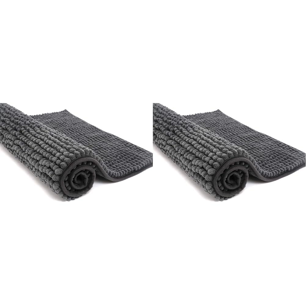 Roseate Shaggy Chenille Bath Mat (40X60 Cm) Extra Soft Super Absorbent Anti Skid Door Mats For Home/Bathroom/Bedroom/Kitchen/Rec