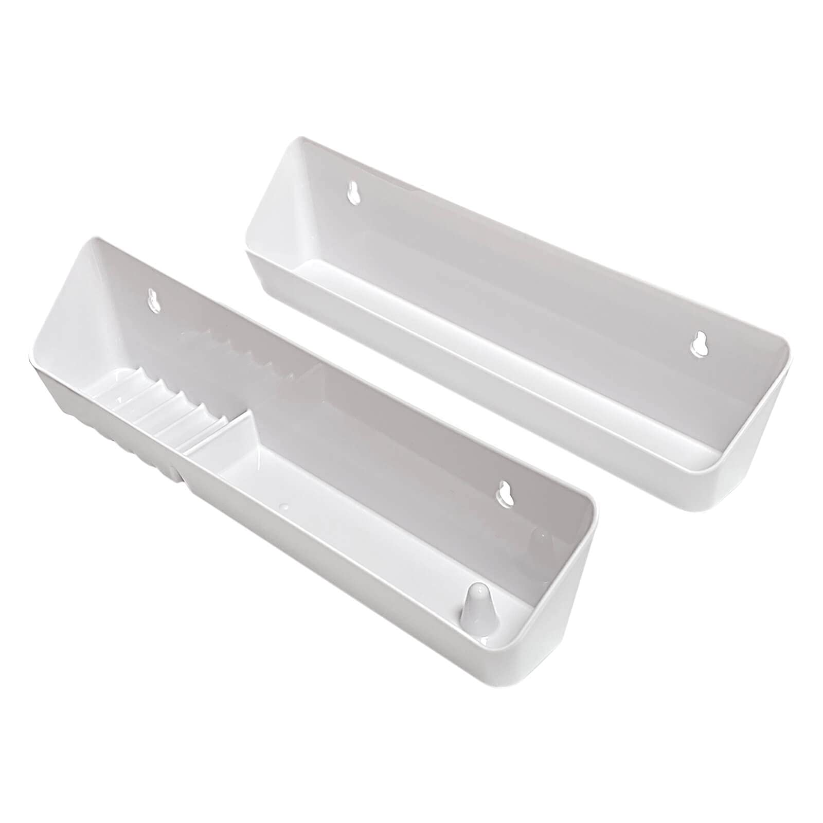 Aiwaiufu 11 Kitchen Sink Front Trays Tip Out Tray Set 11 Inch Polymer Plastic White - 2Pack