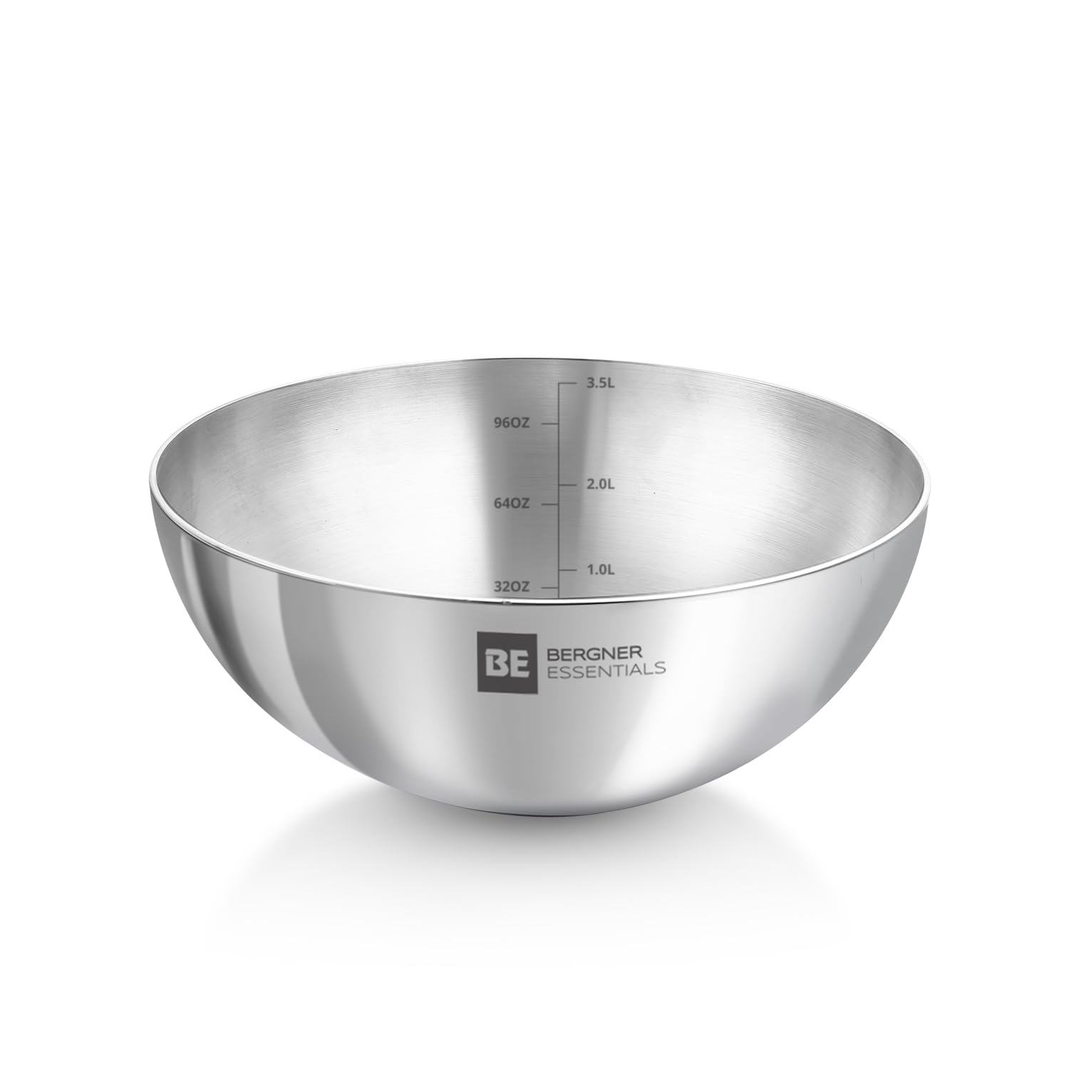 Bergner Be Essentials Tri-Ply Stainless Steel 26 Cm (3.5 Liters) Tasra, Steel Kadai/Tasla Without Handle, Even Heat Distribution