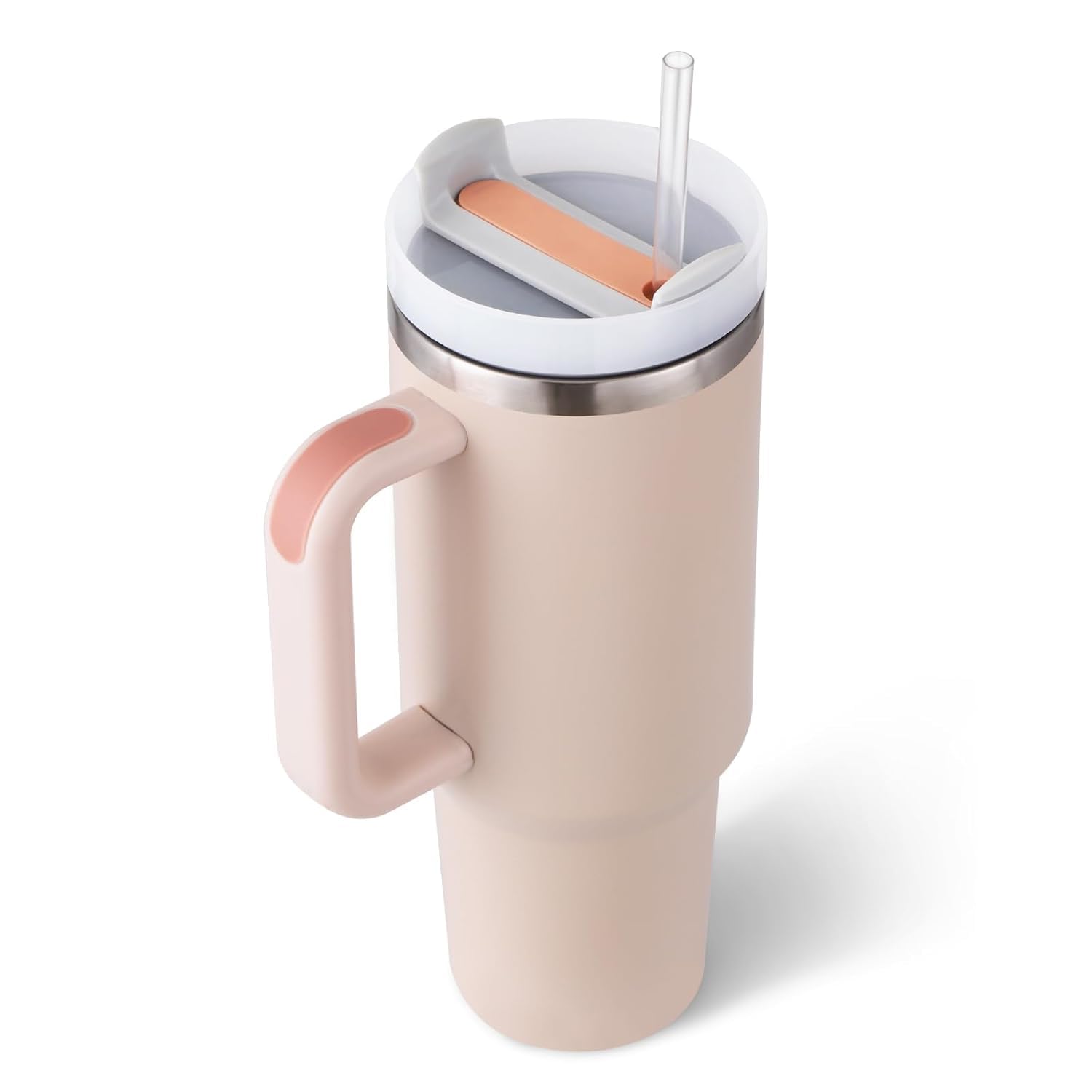 Domica 1 Pcs Best Jenara 30Oz/40Oz Tumbler With Handle & LeakProof Simple Flip Straw Lid, Stainless Steel Double Wall Coffee Mu