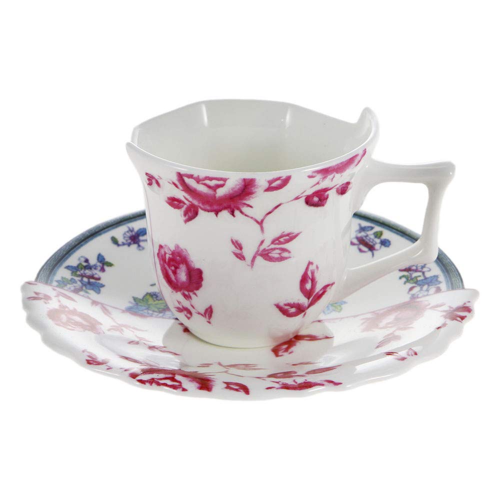 Seletti Selecti 124174 Leonia Cup & Saucer, Multicolor, H 9.4 X W 17.4 X D 26.6