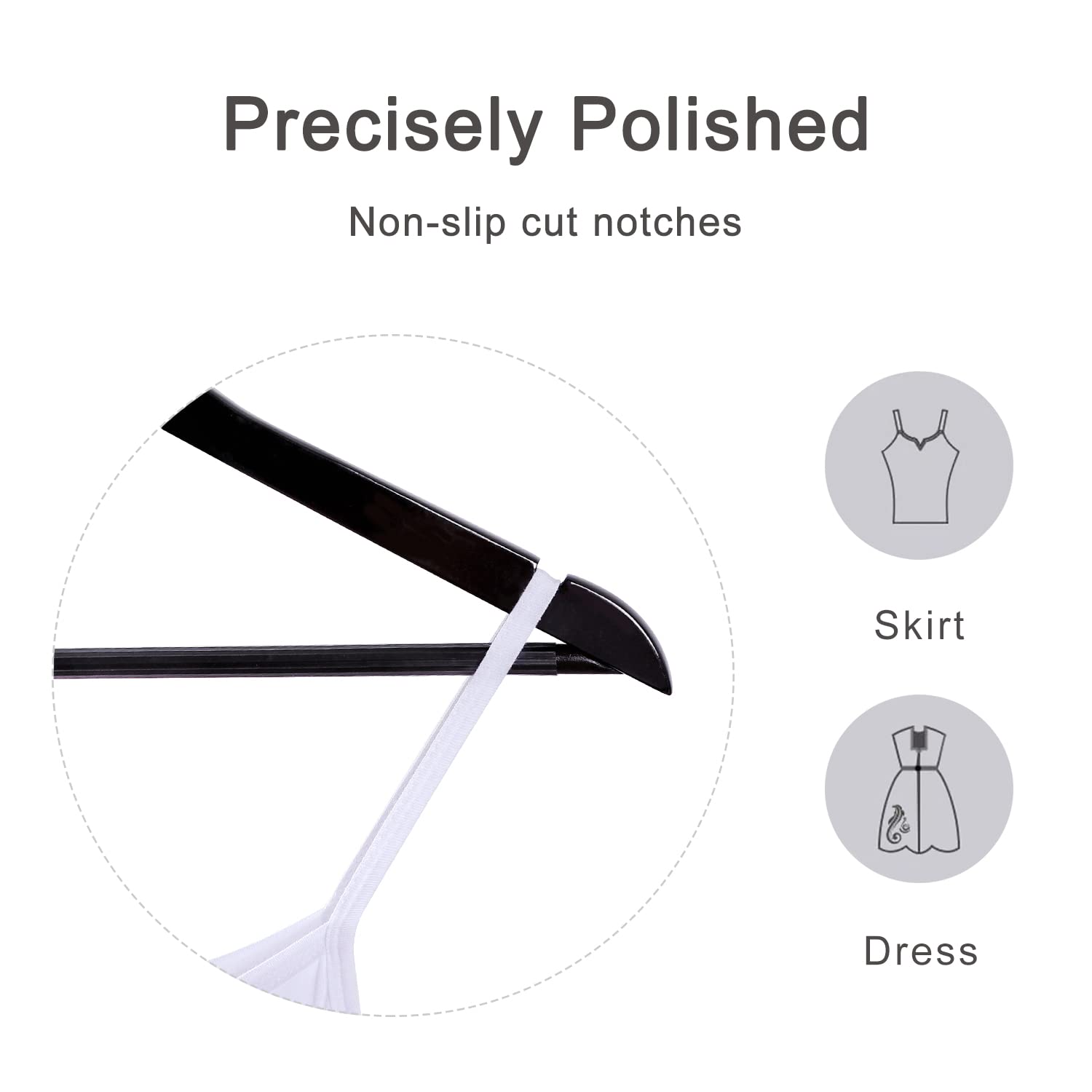 Topia Hanger Wooden Hangers 20 Pack, Black Wood Coat Hangers For Closet With Non-Slip Pants Bar, 360 Swivel Hook And Shoulder No