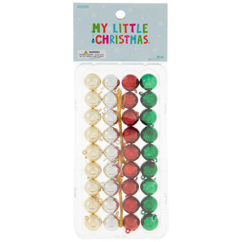 Multi-Color Mini Ball Ornaments - 36 Count