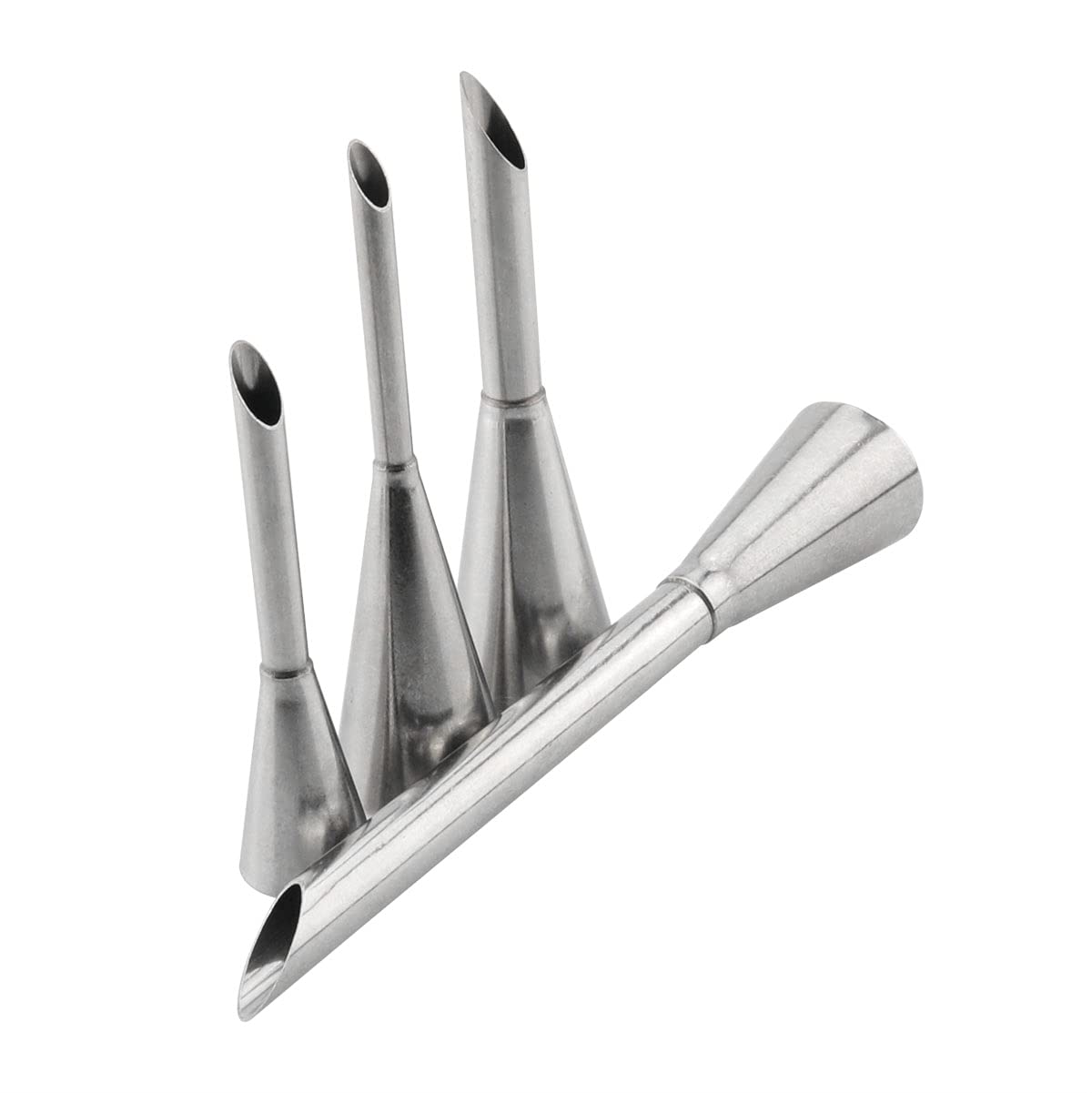 Dghaop Cake Cream Puff Icing Piping Nozzle Tips 4 In 1 304 Stainless Steel Cream Piping Tip Nozzles Kit For Candy Fondant Baking