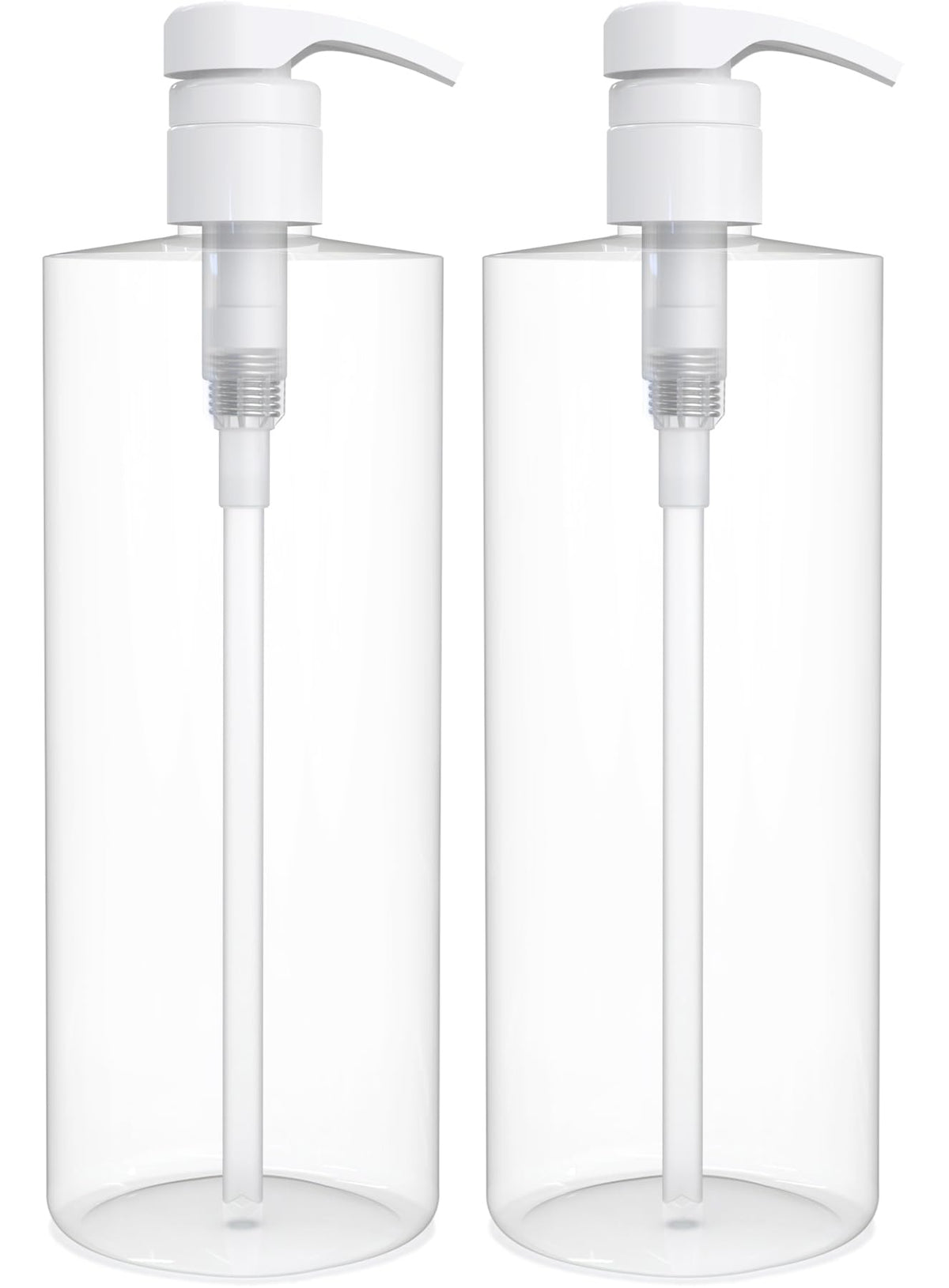 Brightfrom Empty Shampoo Pump Bottles, 32 Oz / 1 Liter, Bpa-Free Cylinder Containers, Household & Commercial Use, 2 Pack - Leak