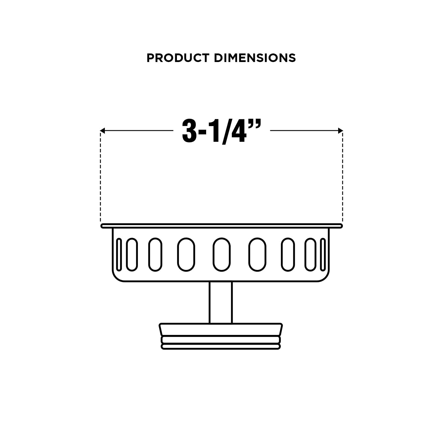 Highcraft 97343 Kitchen Sink Basket Strainer Replacement For Standard Drains (3-1/4 Inch) Stainless Spring Steel Closure And Rub