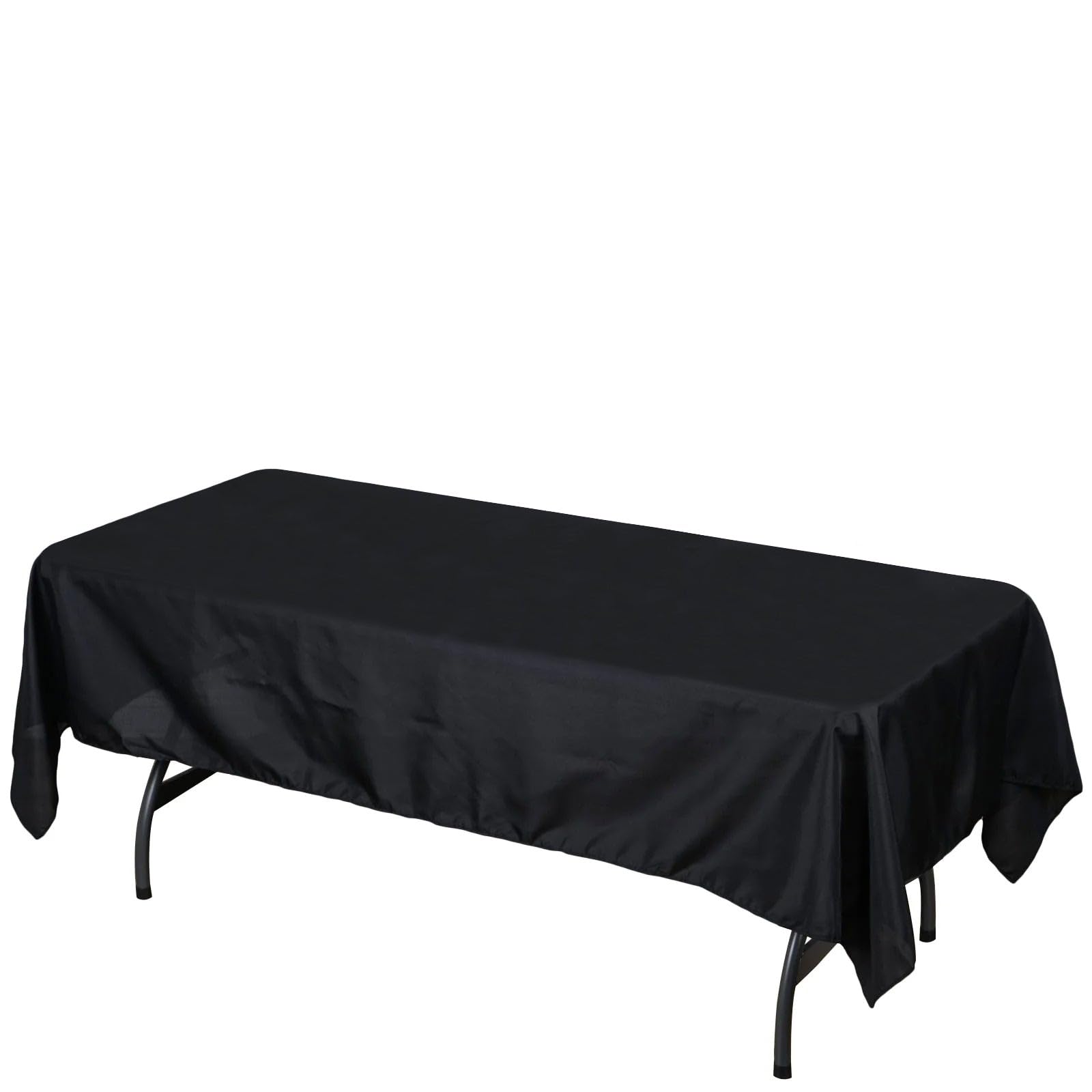 Balsacircle 60X102-Inch Black Rectangle Polyester Tablecloth Table Cover Linens For Wedding Party Events Kitchen Dining