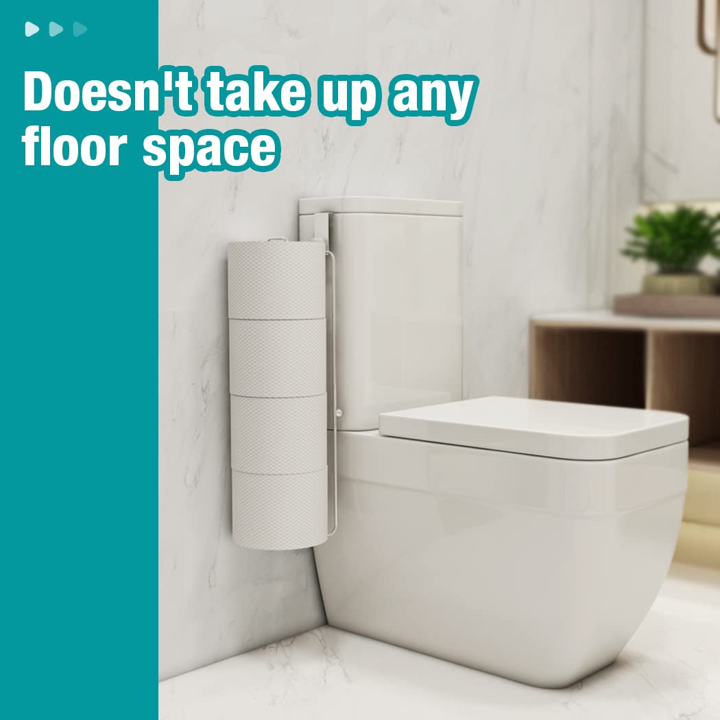 Conworld Toilet Paper Holder Wall Mount Brushed Nickel for 4 Roll Tissue  1 Pack Bathroom Toilet Paper Storage Over The Tank  Stainless Steel Rustproof Bathroom Toilet Paper Roll Holder Stand