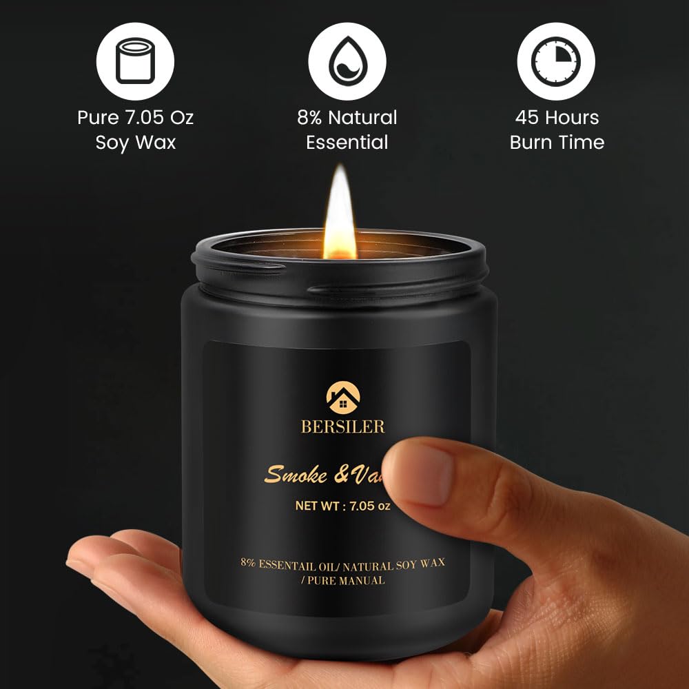 Scented Candle for Men, Vanilla Candle for Home Scented, Candle Gifts for Men, Aromatherapy Candle, Stress Relief and Relax Gift