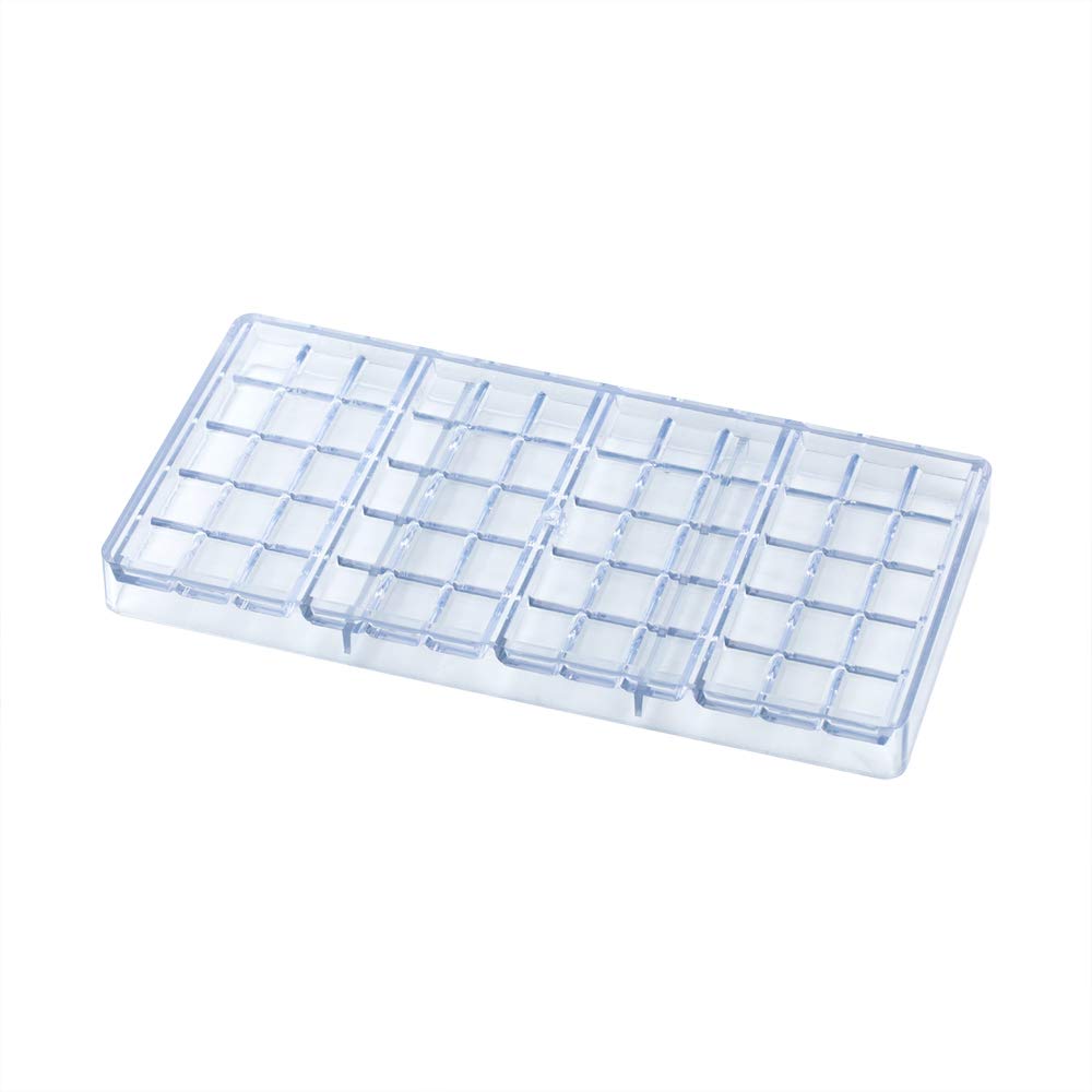 Pastry Tek 10.8 X 5.3 Inch Chocolate Bar Mold, 1 Break-Apart Chocolate Mold - 4 Cavities, Freezer-Safe, Clear Polycarbonate Cand
