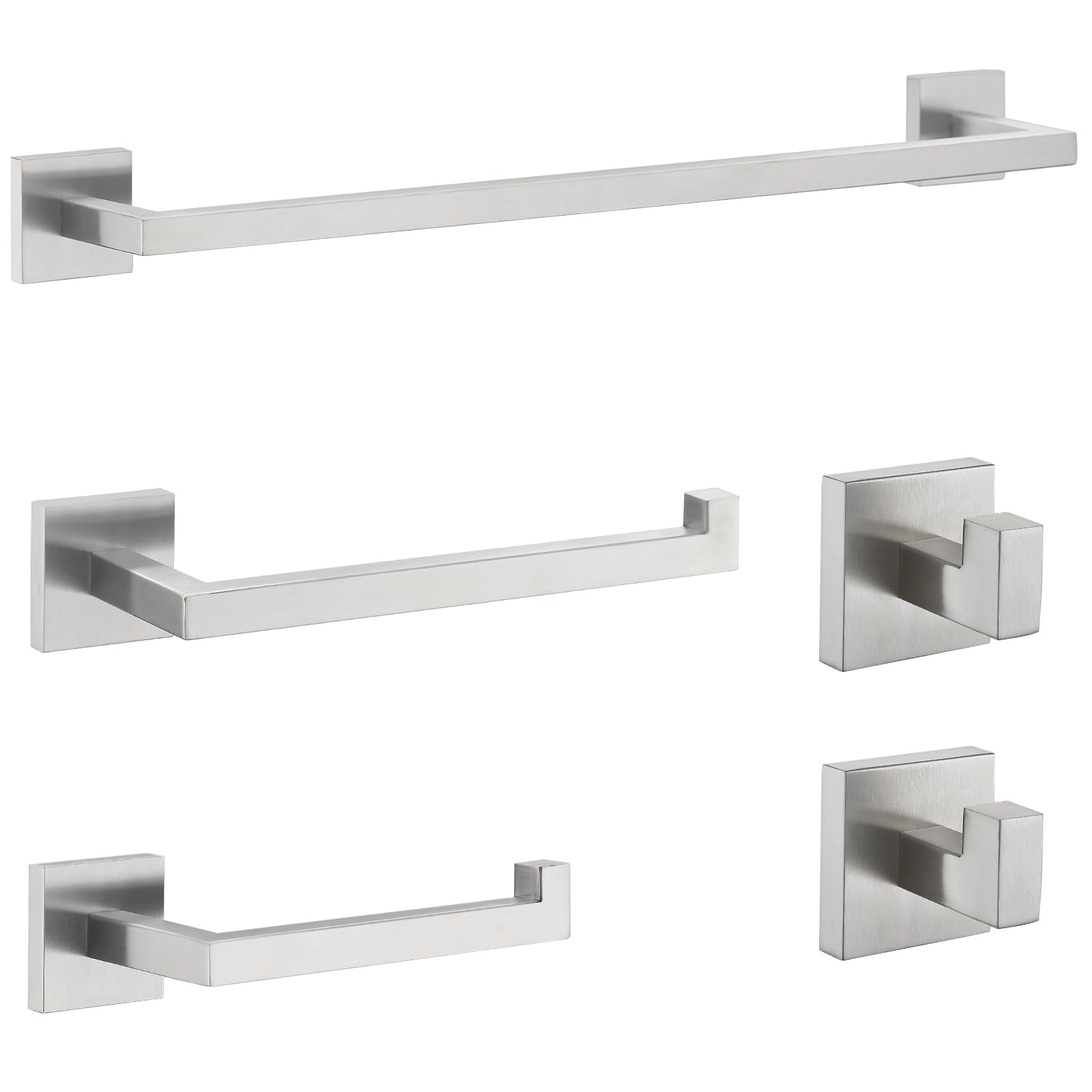 Towel Bar Set 5 Pieces Brushed Nickel Bathroom Hardware Set Includes 23.6 Inch Towel Bar Toilet Paper Holder Towel Ring Towel Ho