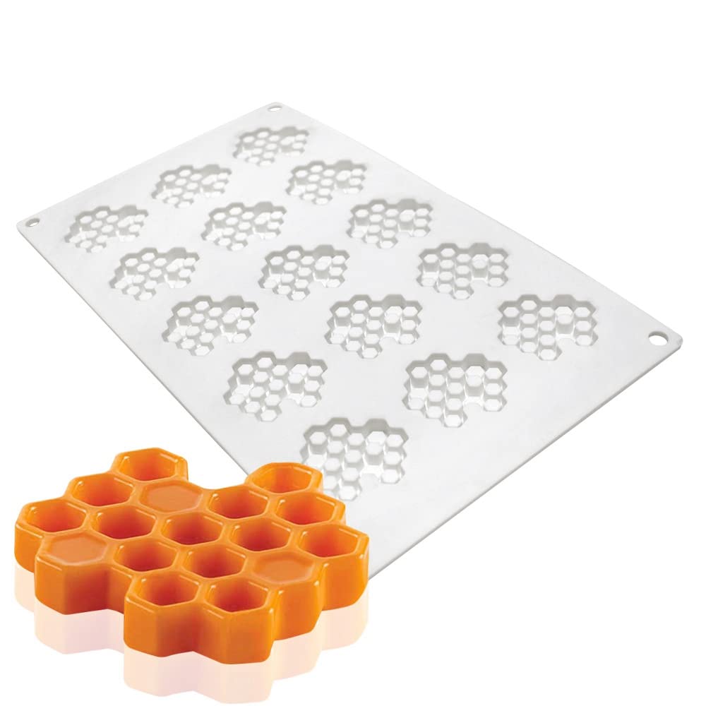 15 Cavity Silicone Honeycomb Molds For Chocolate Honeycomb Bee Silicone Fondant Mold Beehive Silicone Baking Molds Bee Candy Sil