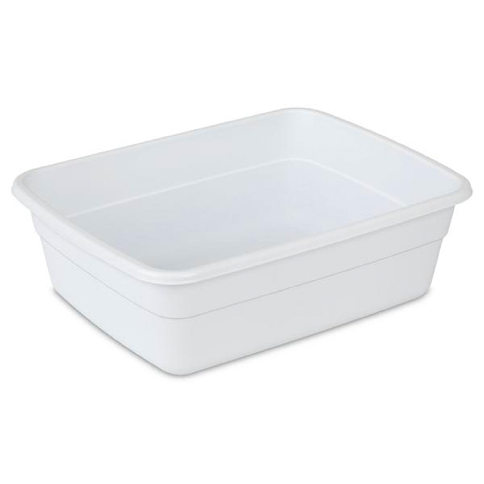 Sterilite Small Portable Rectangle Plastic Heavy Duty Reinforced Plastic 8 Qt Kitchen Dish Pan Basin Container For Dishware & La