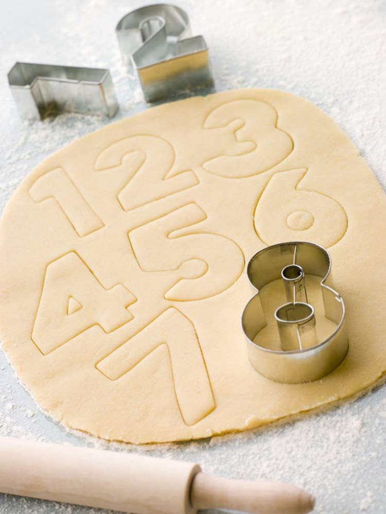 Large Number Cookie Cutters 9Pcs Biscuits Stainless Steel Cutter Set Fondant Cake Decorating Tools