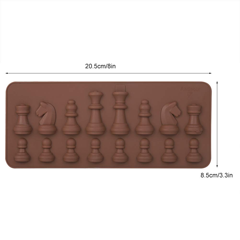 Estink Silicone Chocolate, 16-Cavity International Chess Shaped Chocolate Cake Ice Fondant Cupcake Cake Decorating Tool For Diy