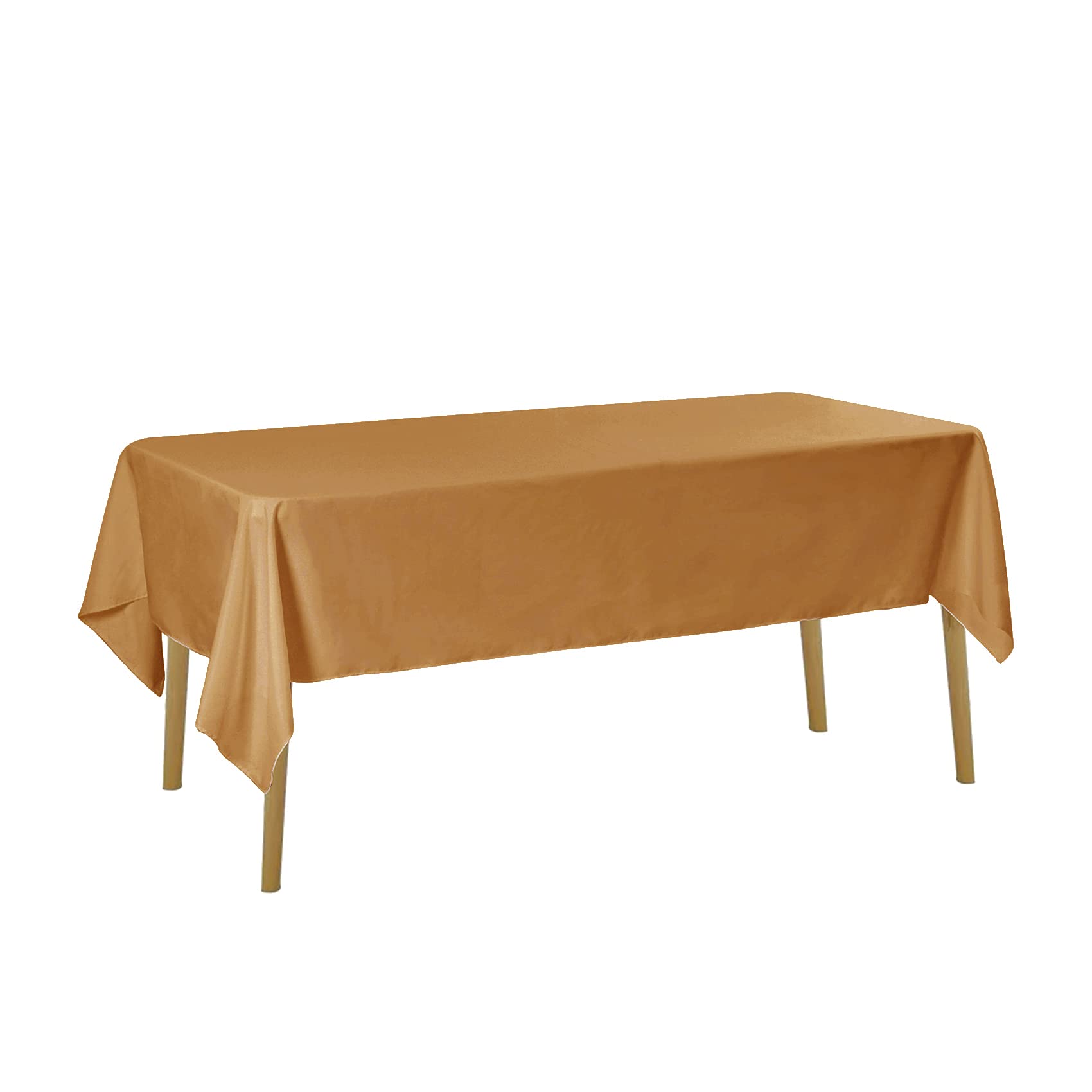 Rectangle Tablecloth - 90X156 Gold Tablecloth - Stain And Wrinkle Resistant Washable Polyester Table Cloth, Decorative Fabric Ta