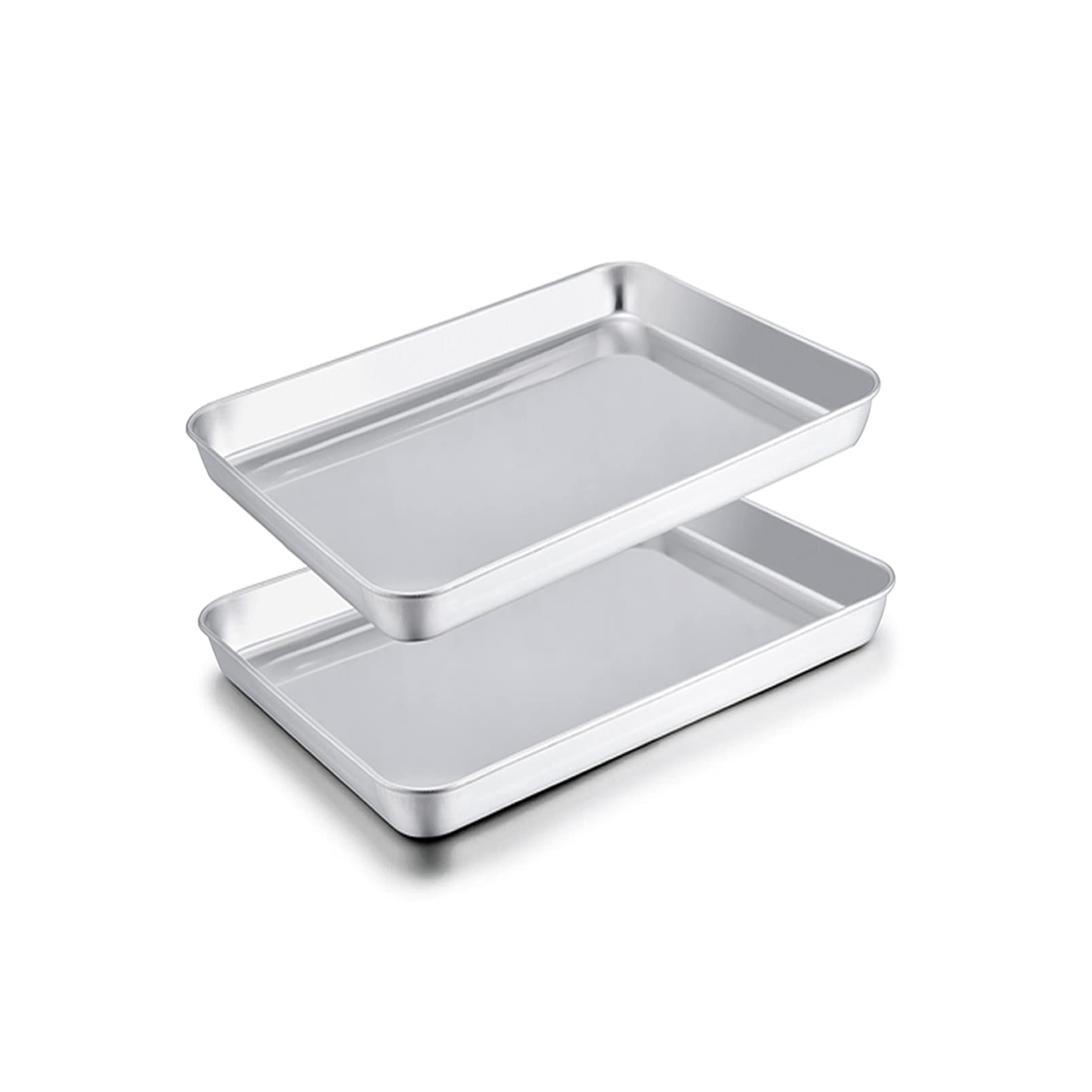 Teamfar Toaster Oven Pans, 9.3 ' ' X 7 ' ' X 1 ' ' Stainless Steel Compact Toaster Oven Tray Ovenware, Healthy & Heavy Duty, Rol