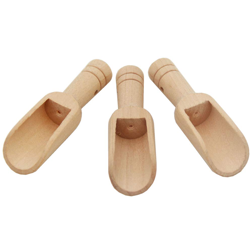 6 Pcs Mini Wooden Scoops Small Bath Salt Spoon Candy Spoon Washing Powder Spoon